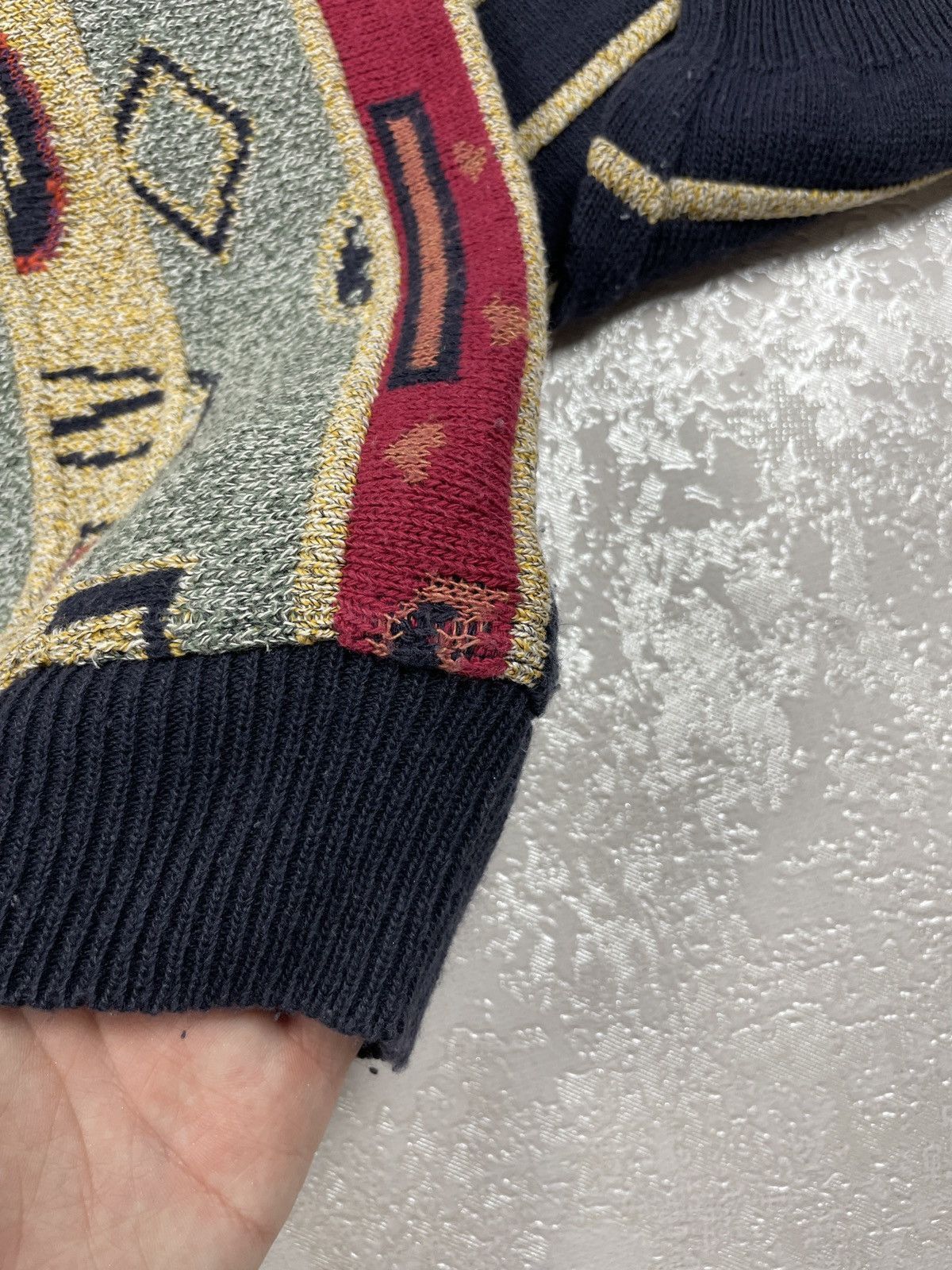 Coogi Vintage 90s 3D Coogi Style Coloured Cable Knit Sweater Size US L / EU 52-54 / 3 - 6 Thumbnail