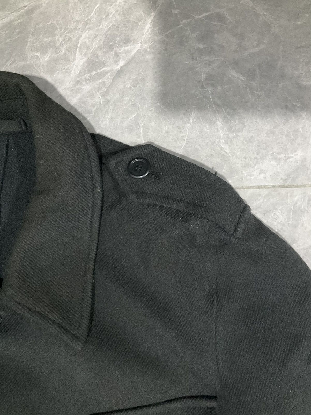 Japanese Brand × Vintage Wool Coat Militry Black Design Size US L / EU 52-54 / 3 - 6 Thumbnail