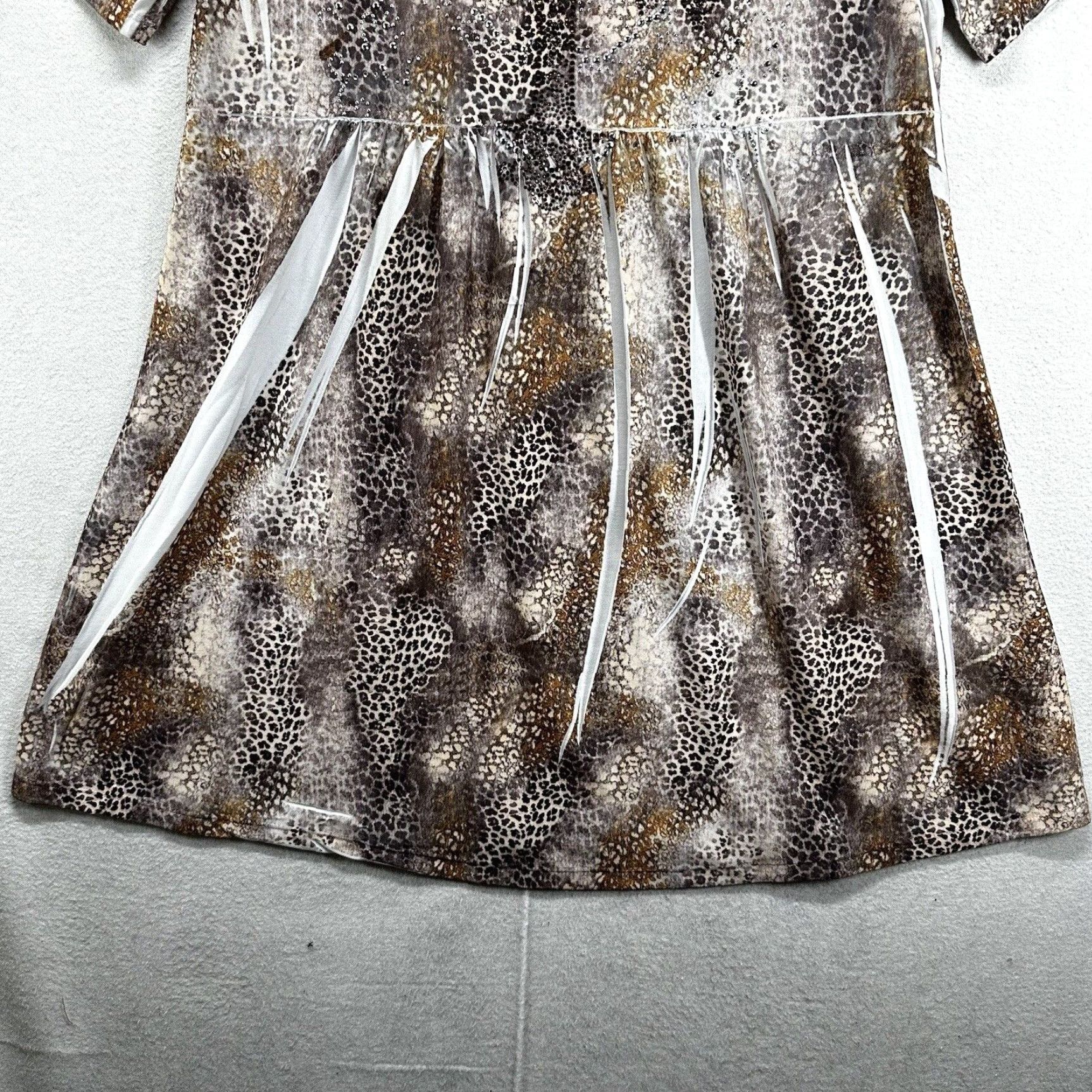Vintage Lady Noir Y2K Tunic Top Shirt Large Embellished Cross Animal Print Western Blink Noir Lady Size L / US 10 / IT 46 - 3 Thumbnail