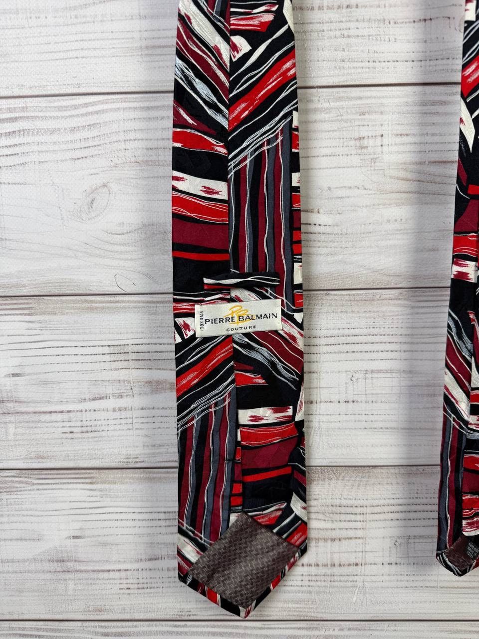Pierre Balmain Pierre Balmain Tie Red Blue Black Silver White Silk Necktie Size ONE SIZE - 7 Thumbnail