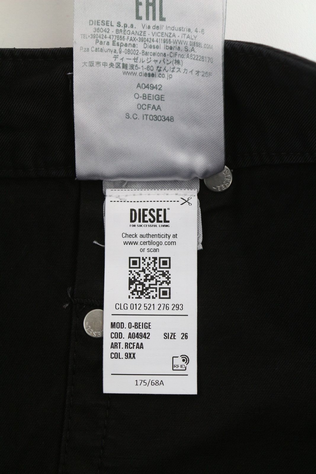 Diesel O-BEIGE W26 Black Twill Button A-Line Mini Skirt 41315 Size 26" / US 2 / IT 38 - 11 Thumbnail