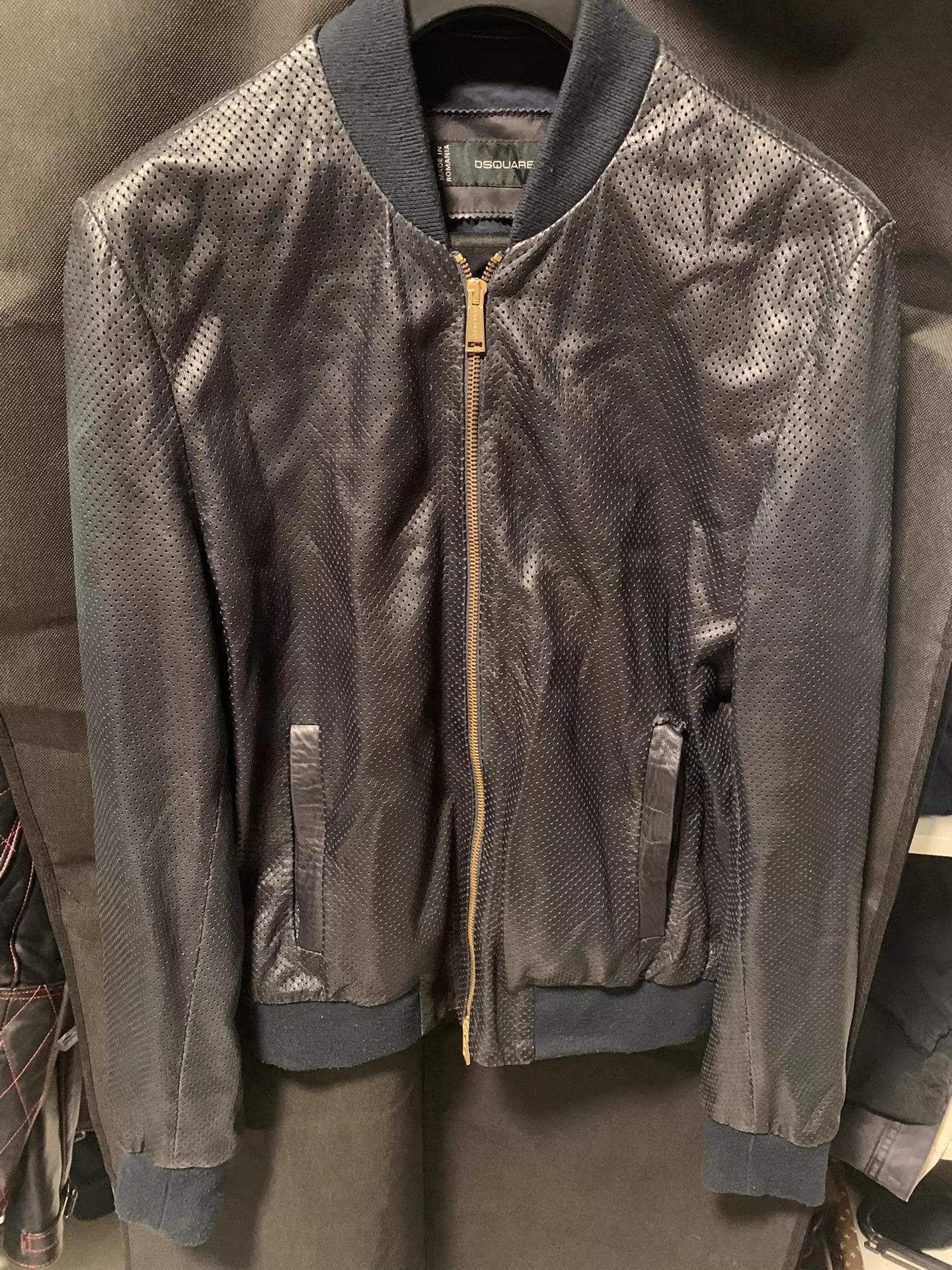 Dsquared2 Dsquared2 Perforated Lambskin Leather Jacket Size 48 Size US M / EU 48-50 / 2 - 1 Thumbnail