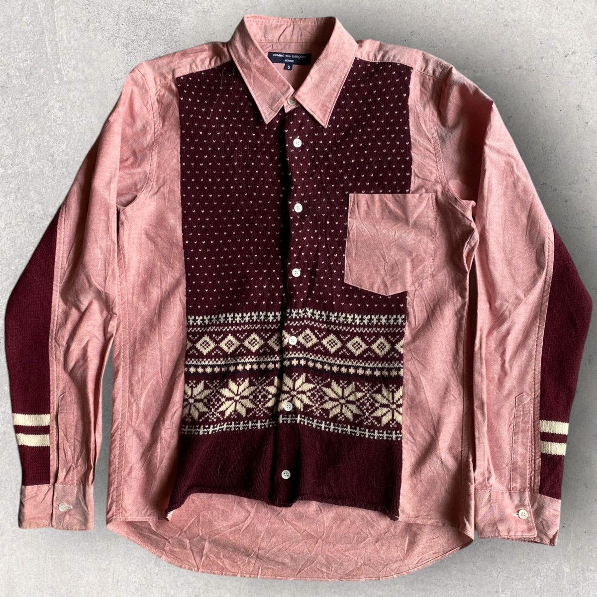 CDGH Cut and Sew Christmas Wool Sweater Shirt
