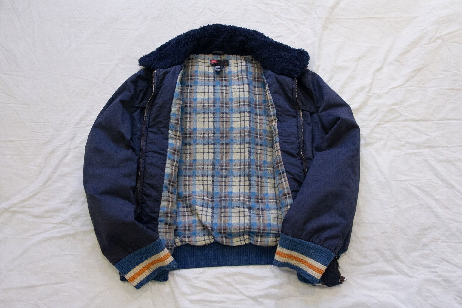 Diesel Vintage Diesel Navy Blue Collared Bomber Jacket Size US L / EU 52-54 / 3 - 4 Thumbnail