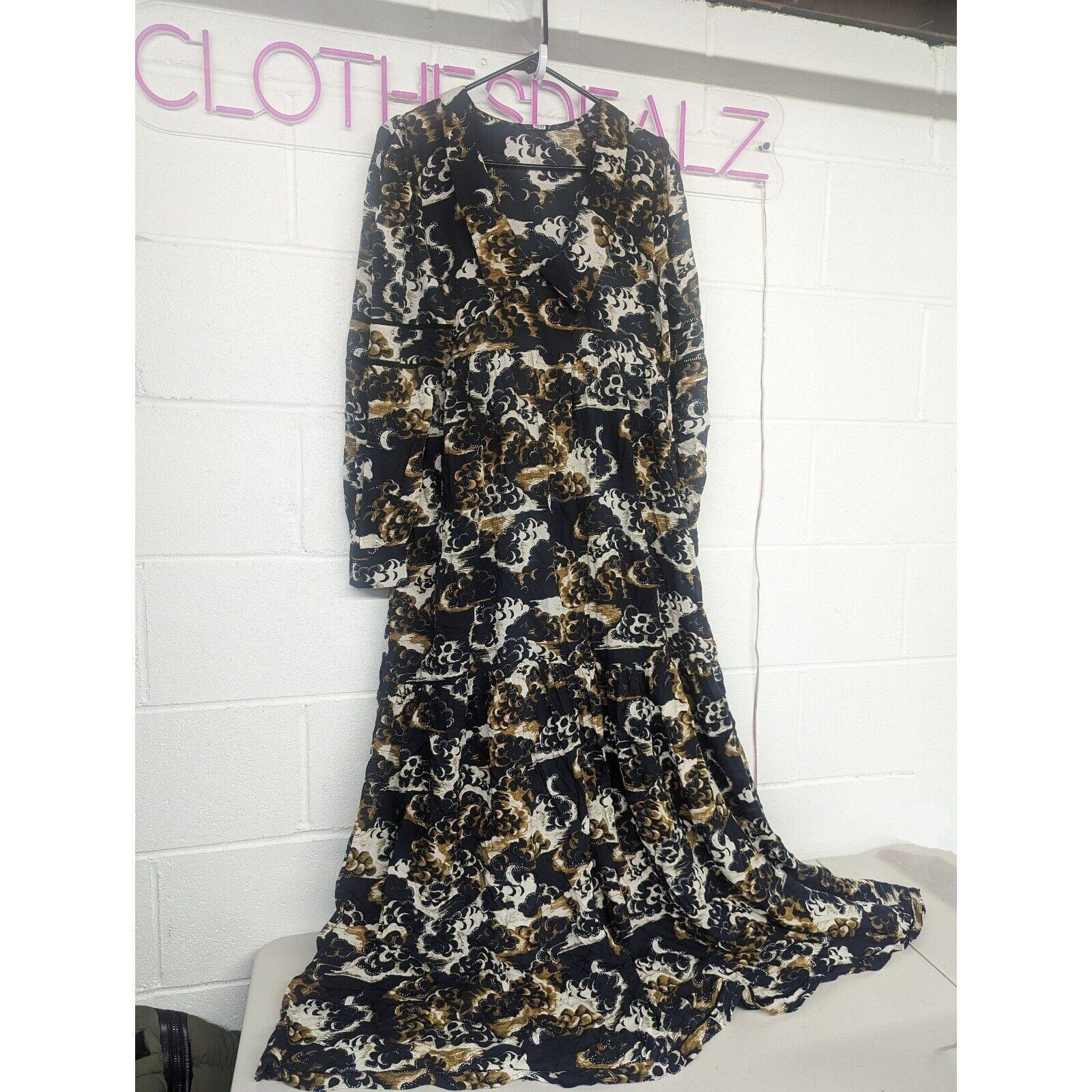Scotch & Soda rtr Scotch & soda small rust black floral Long Sleeve dress Size S / US 4 / IT 40 - 4 Thumbnail