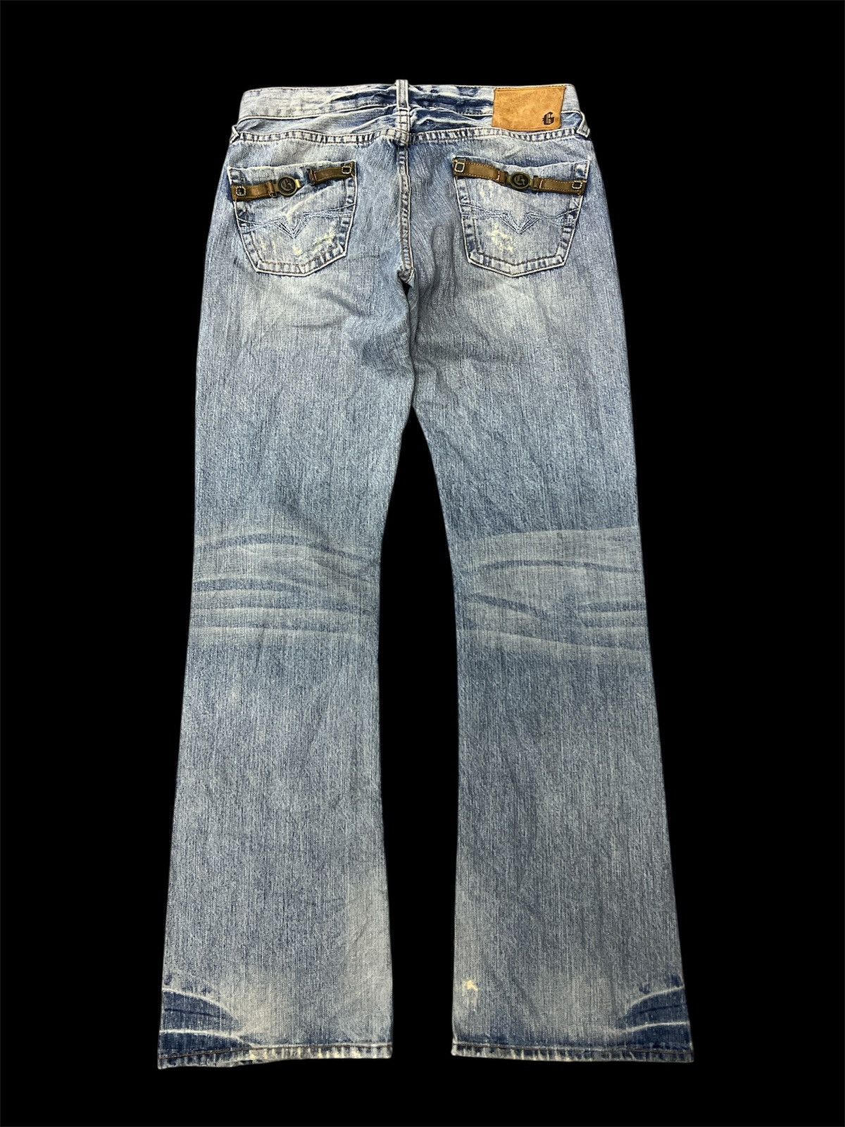 Japanese Brand × Jean FLARED‼️THRASHED DISTRESSED DENIM PANT Size US 30 / EU 46 - 6 Thumbnail
