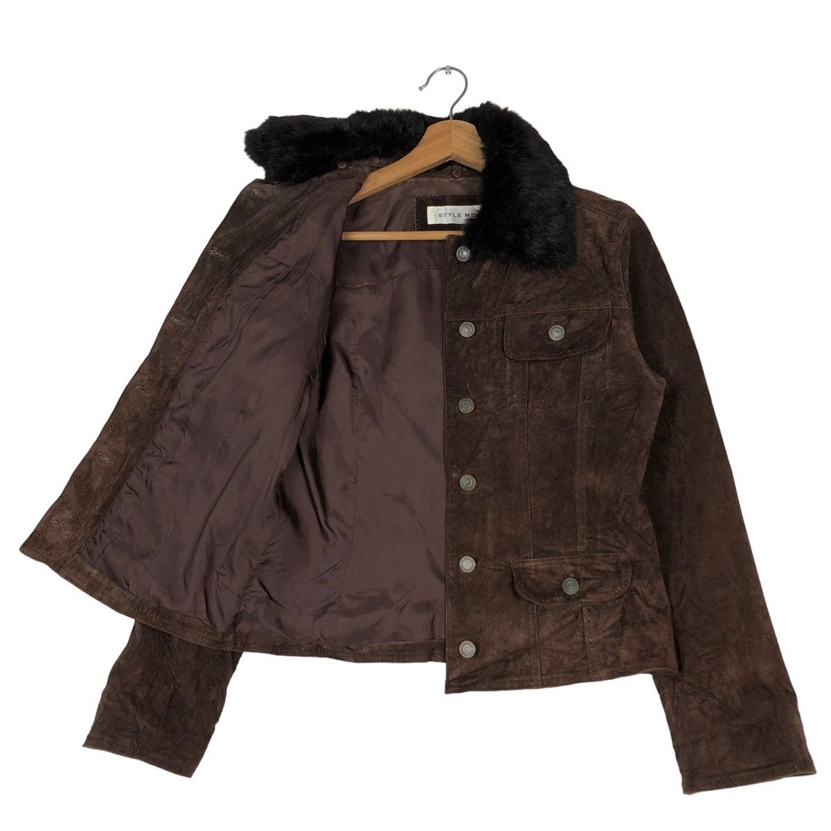 Japanese Brand VINTAGE CROPPED BIKER JACKET STYLE ME JAPAN MINK FUR COLLAR Size M / US 6-8 / IT 42-44 - 11 Thumbnail
