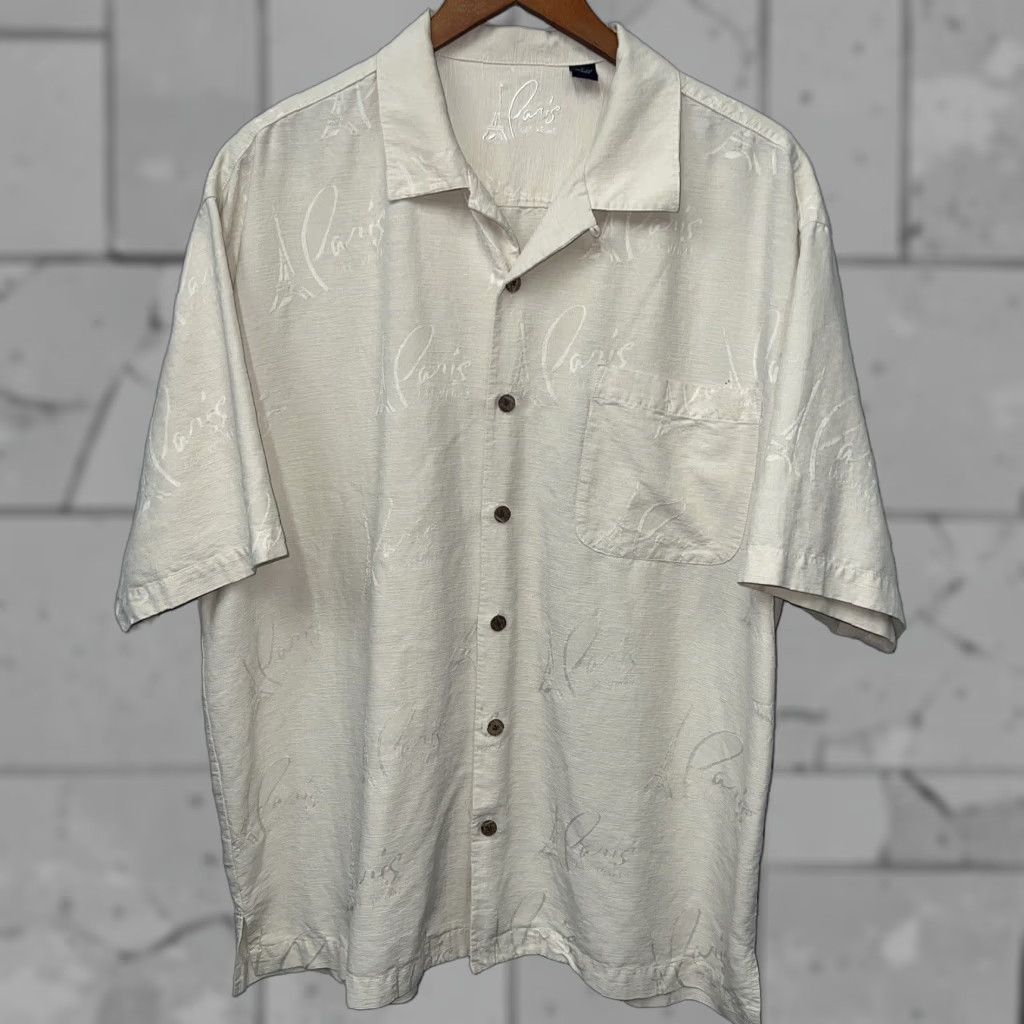 Vintage VINTAGE Paris Las Vegas Silk Button-Up Shirt Men L Beige Casual 90s Size US L / EU 52-54 / 3 - 1 Thumbnail