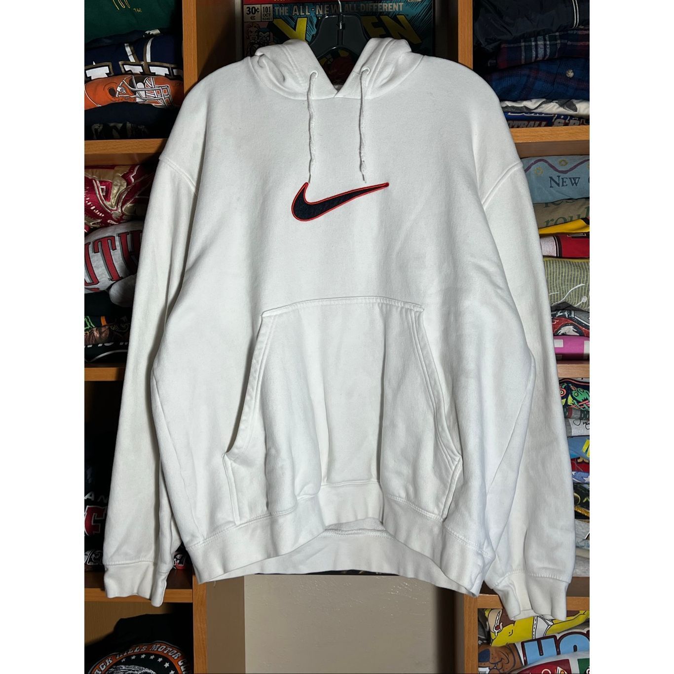 Nike Vintage Y2K Nike Center Swoosh Embroidered Hoodie Size US XL / EU 56 / 4 - 1 Thumbnail