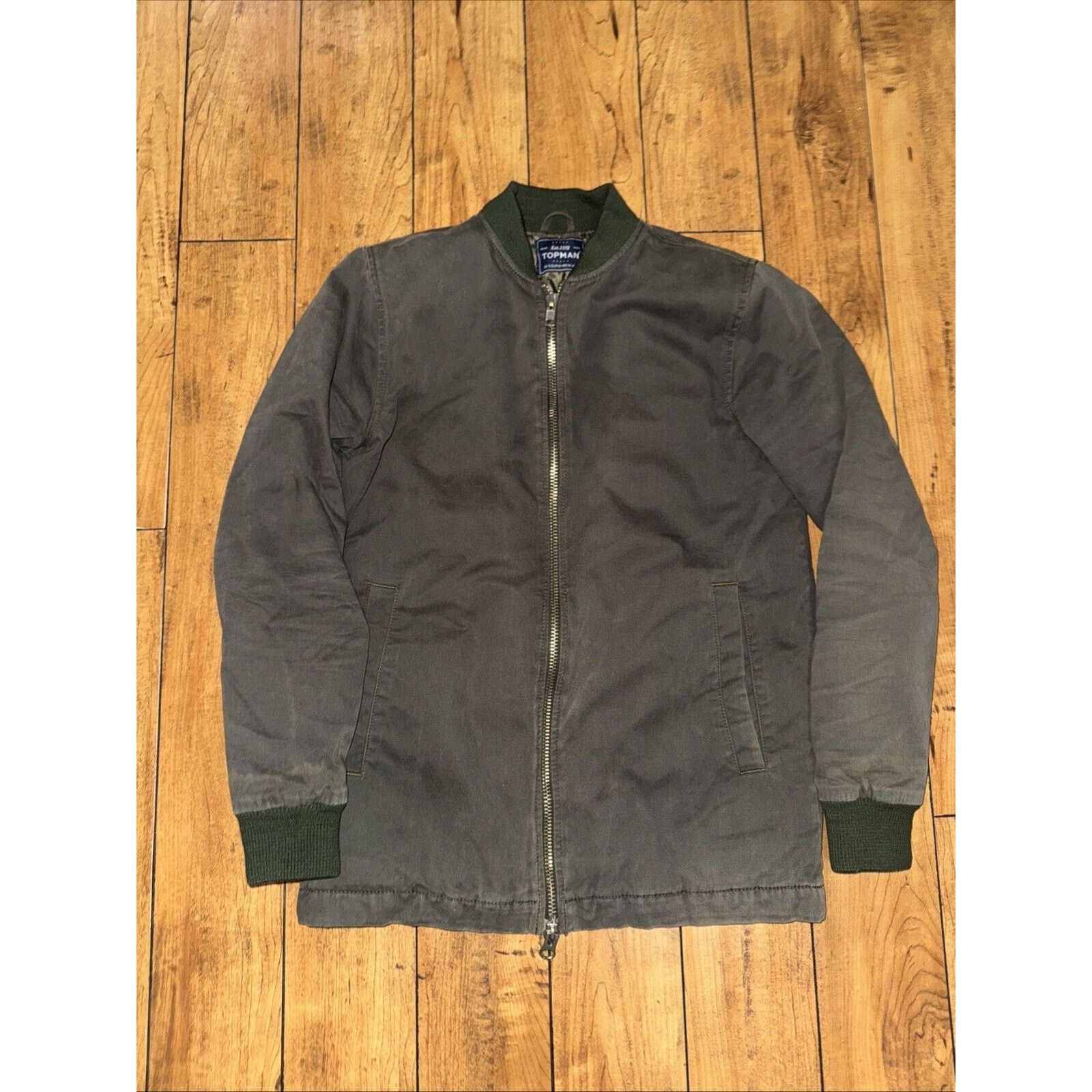 Topman Topman Dual Zipper Bomber Jacket Olive Green Small 19x26 Size US S / EU 44-46 / 1 - 1 Thumbnail