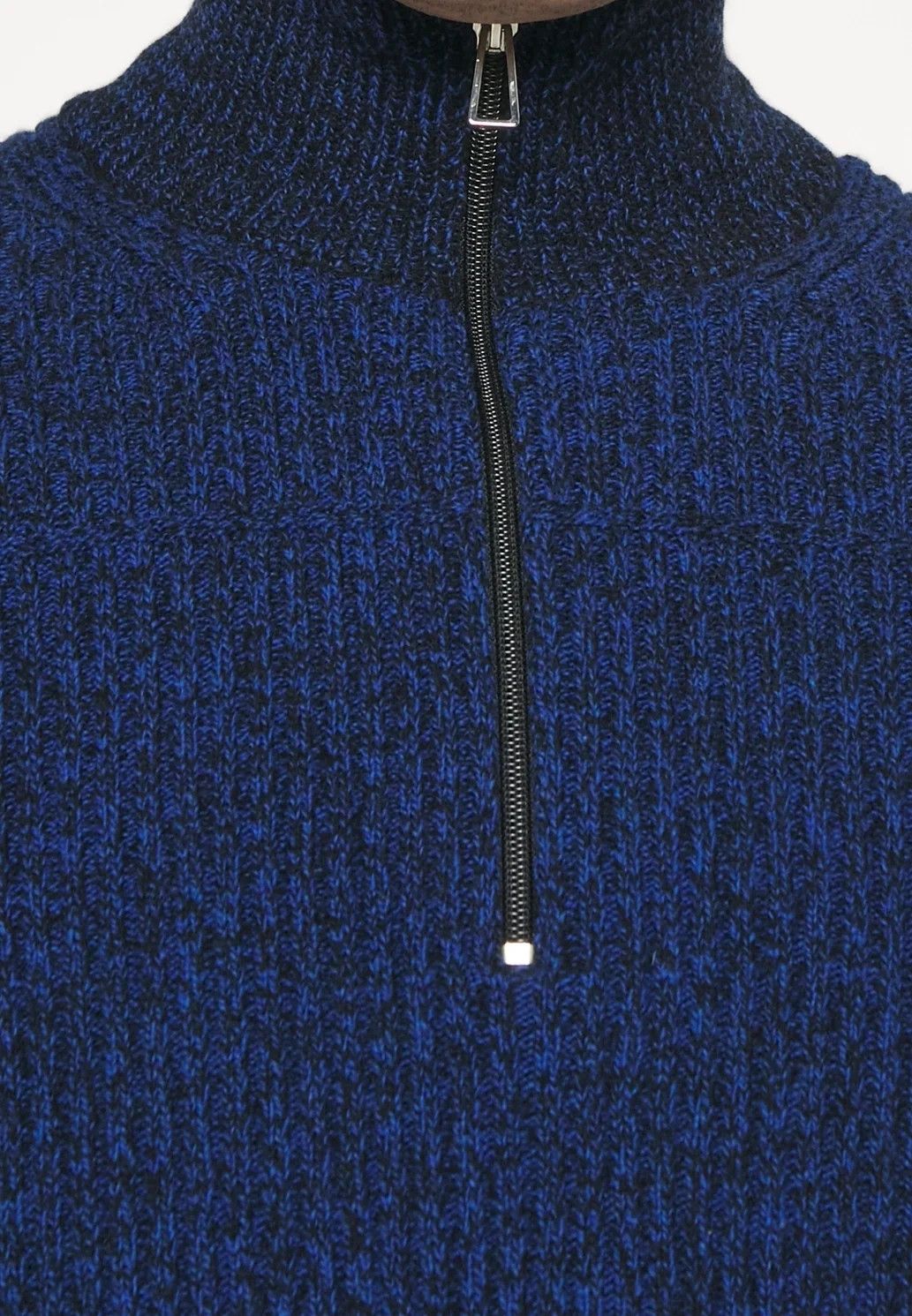 Paul Smith PS Paul Smith Wool Men's Navy Blue Quarter-Zip Knit Sweater Size US L / EU 52-54 / 3 - 6 Thumbnail