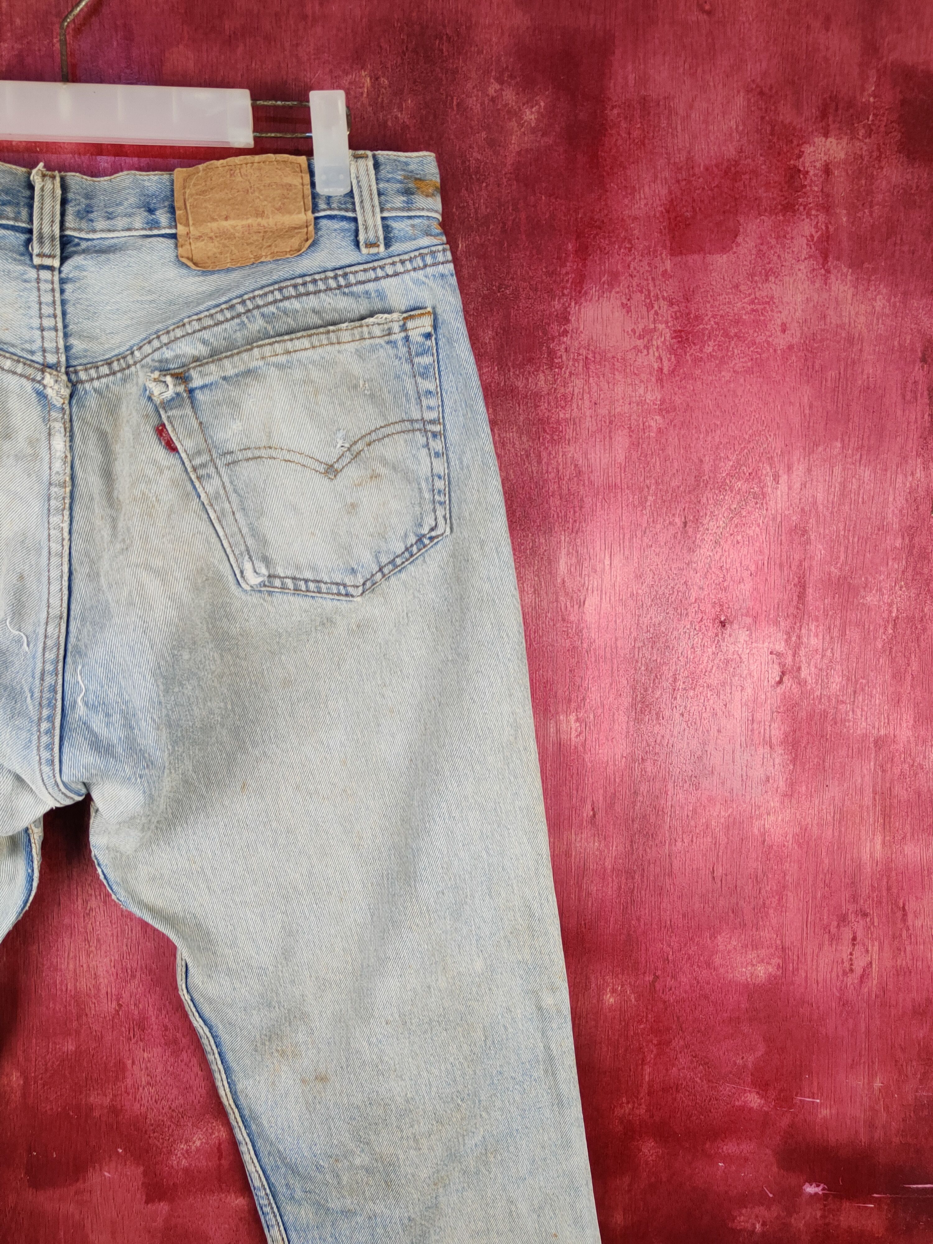 Levi's vintage Levi's Blue Distressed faded jeans Denim #S1594 Size US 35 - 13 Thumbnail