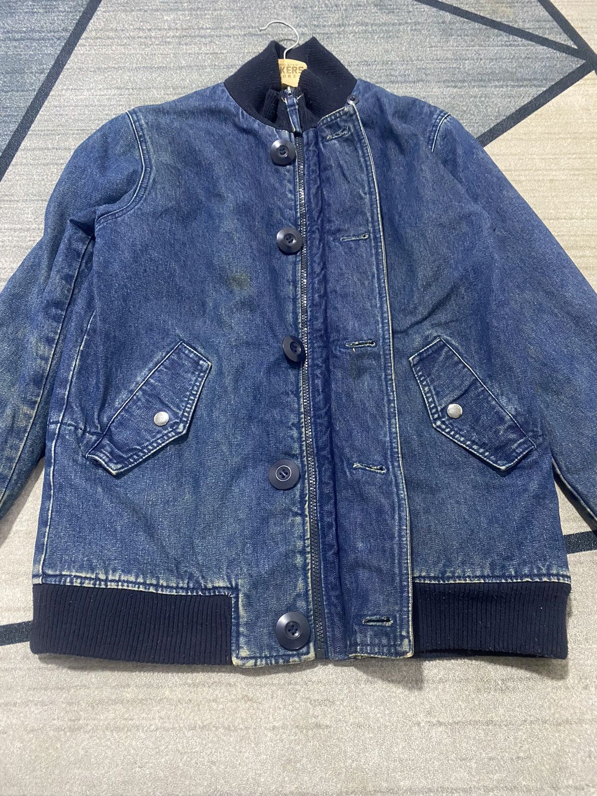 Other DENIM BOMBER JACKET DETACHABLE HOOD FULLZIPPER BUTTON Size US M / EU 48-50 / 2 - 8 Thumbnail