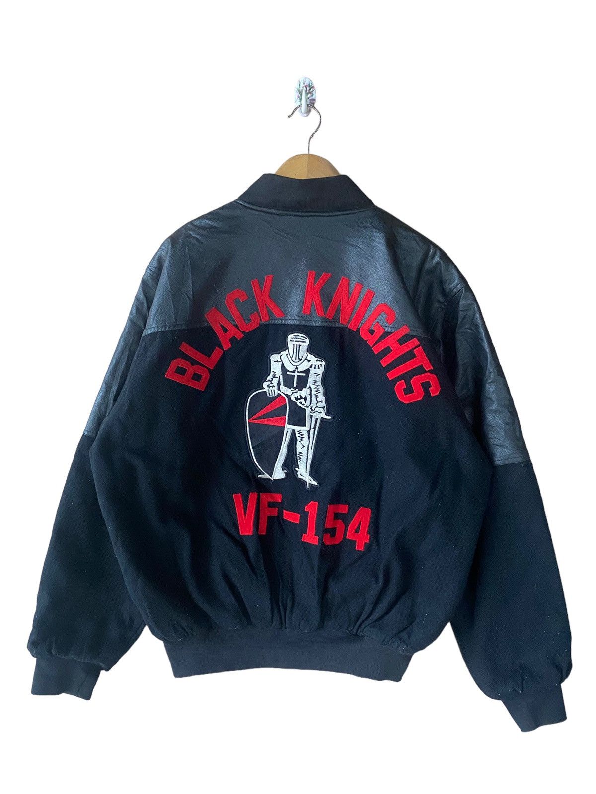👘SALE👘BLACK KNIGHT VF-154 WOOL VARSITY JACKET