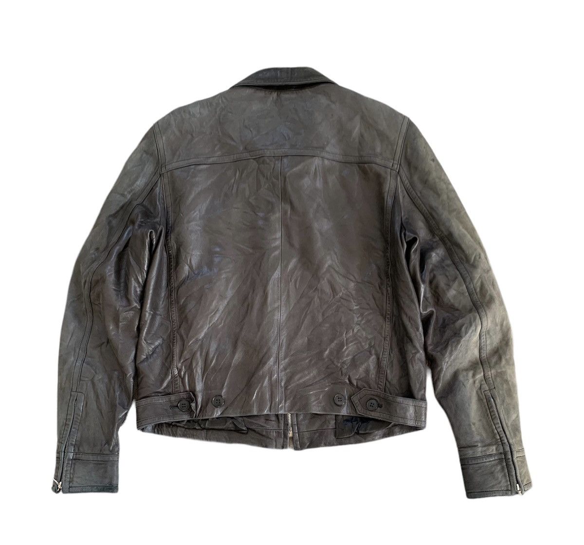 agnes b. Sun Faded Agnes B Special Leather Jacket Riri Zipper Size S / US 4 / IT 40 - 2 Thumbnail