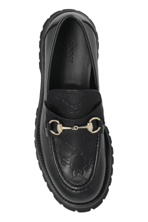 Gucci oc11z0126 Women's Horsebit Loafers With Lug Sole in Black Size US 8 / IT 38 - 6 Thumbnail