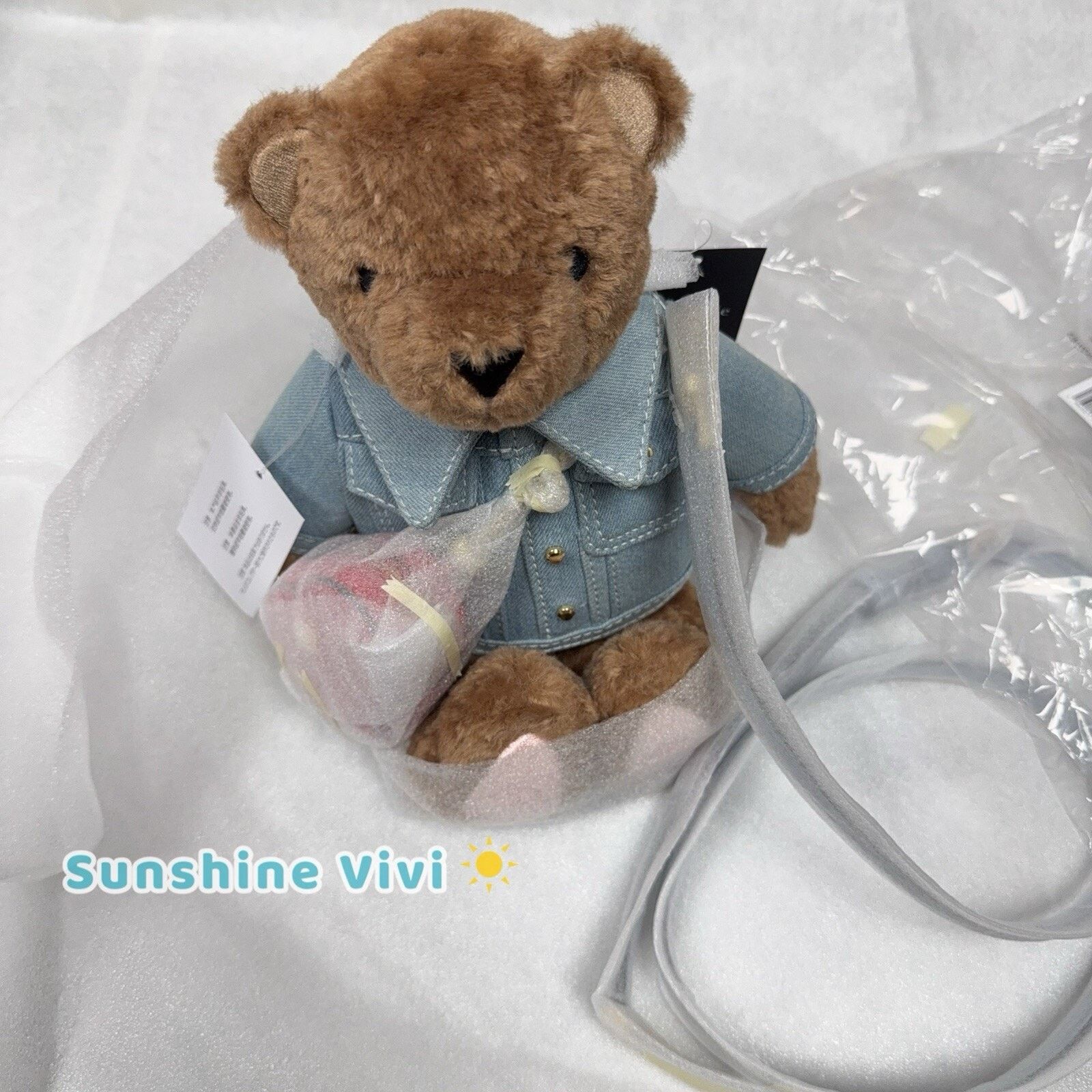 Kate Spade NWT Kate Spade Katie Bear Denim 3D Teddy Bear Crossbody Bag Size ONE SIZE - 11 Thumbnail