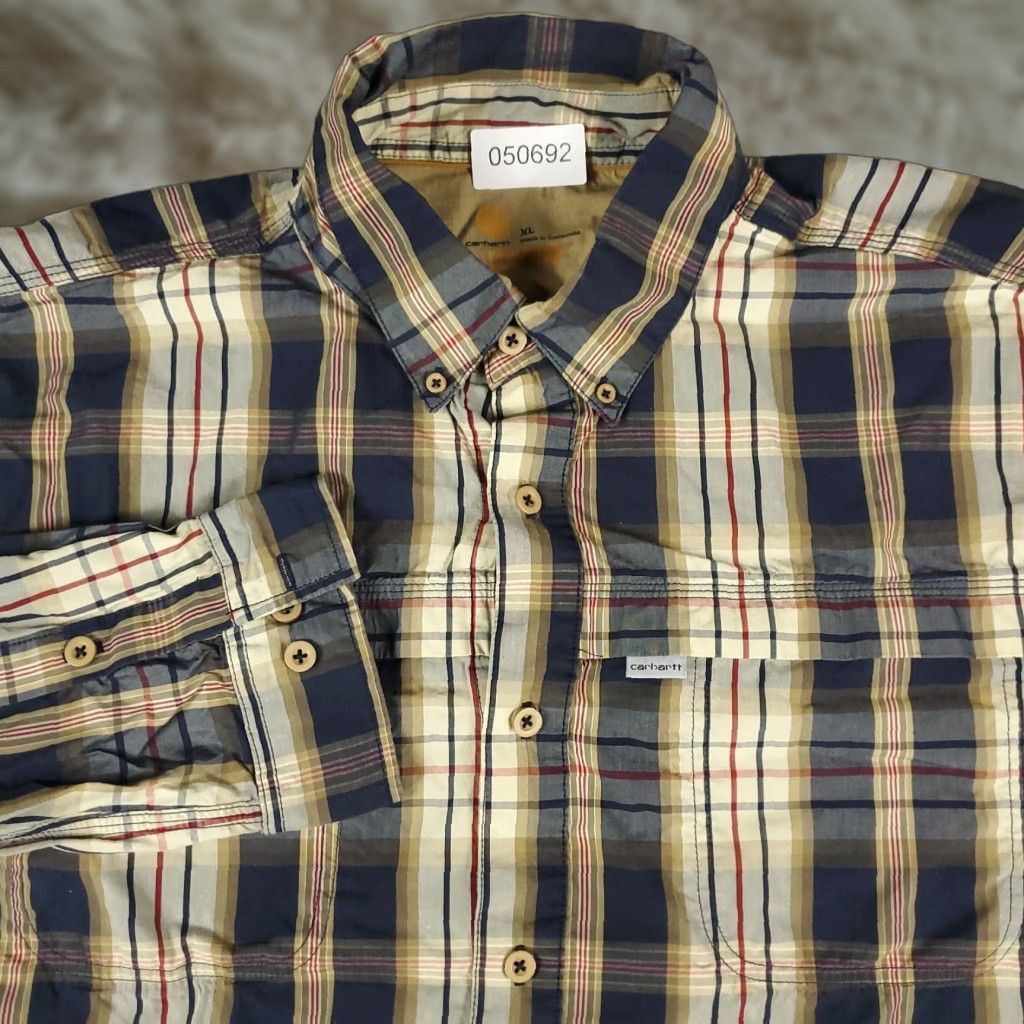 Carhartt Carhartt Shirt Mens XL Blue Plaid Button-Up Long Sleeve Casual Workwear Size US XL / EU 56 / 4 - 1 Thumbnail