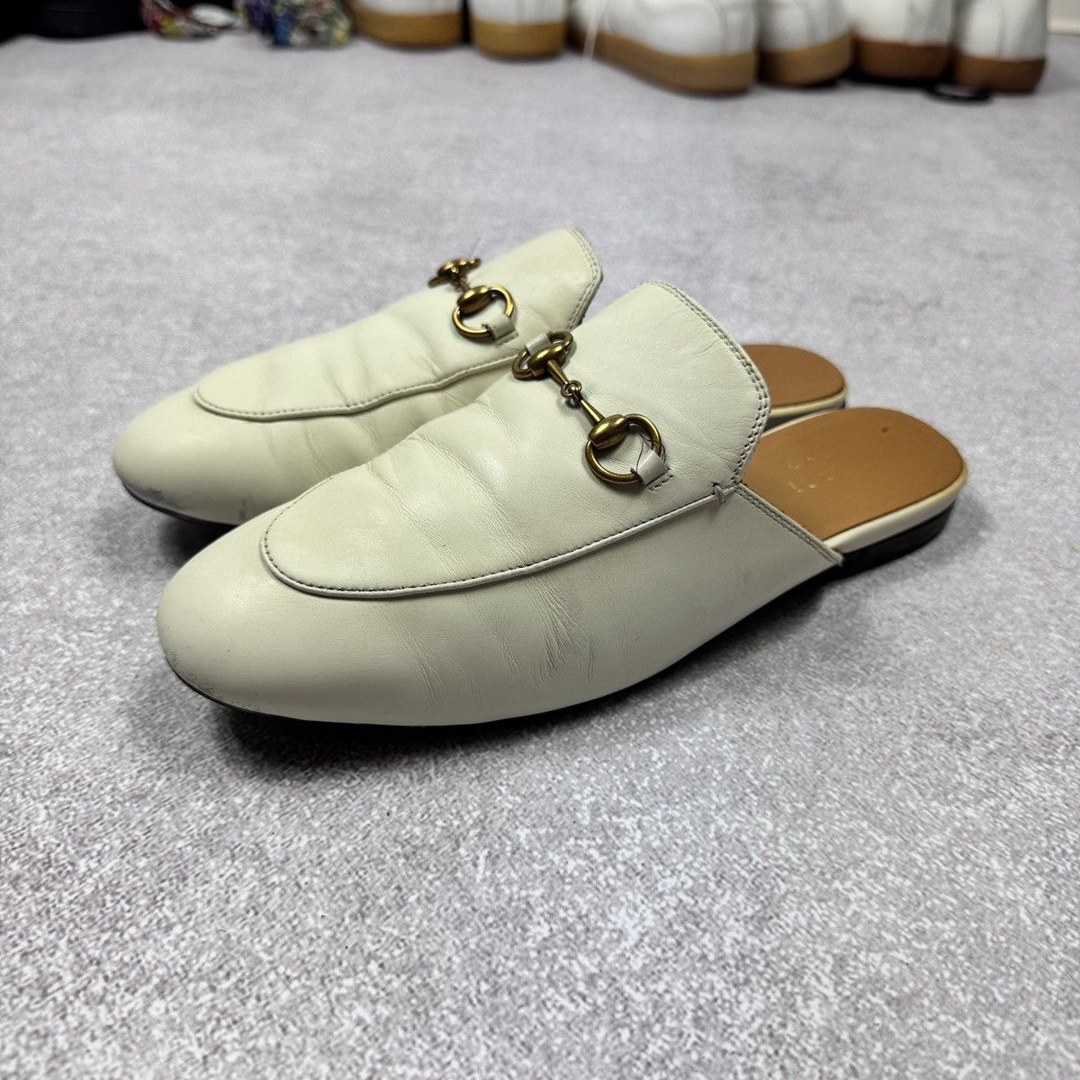 Gucci Authentic Gucci Princeton Beige Leather Vintage Mules Size US 8 / IT 38 - 8 Thumbnail