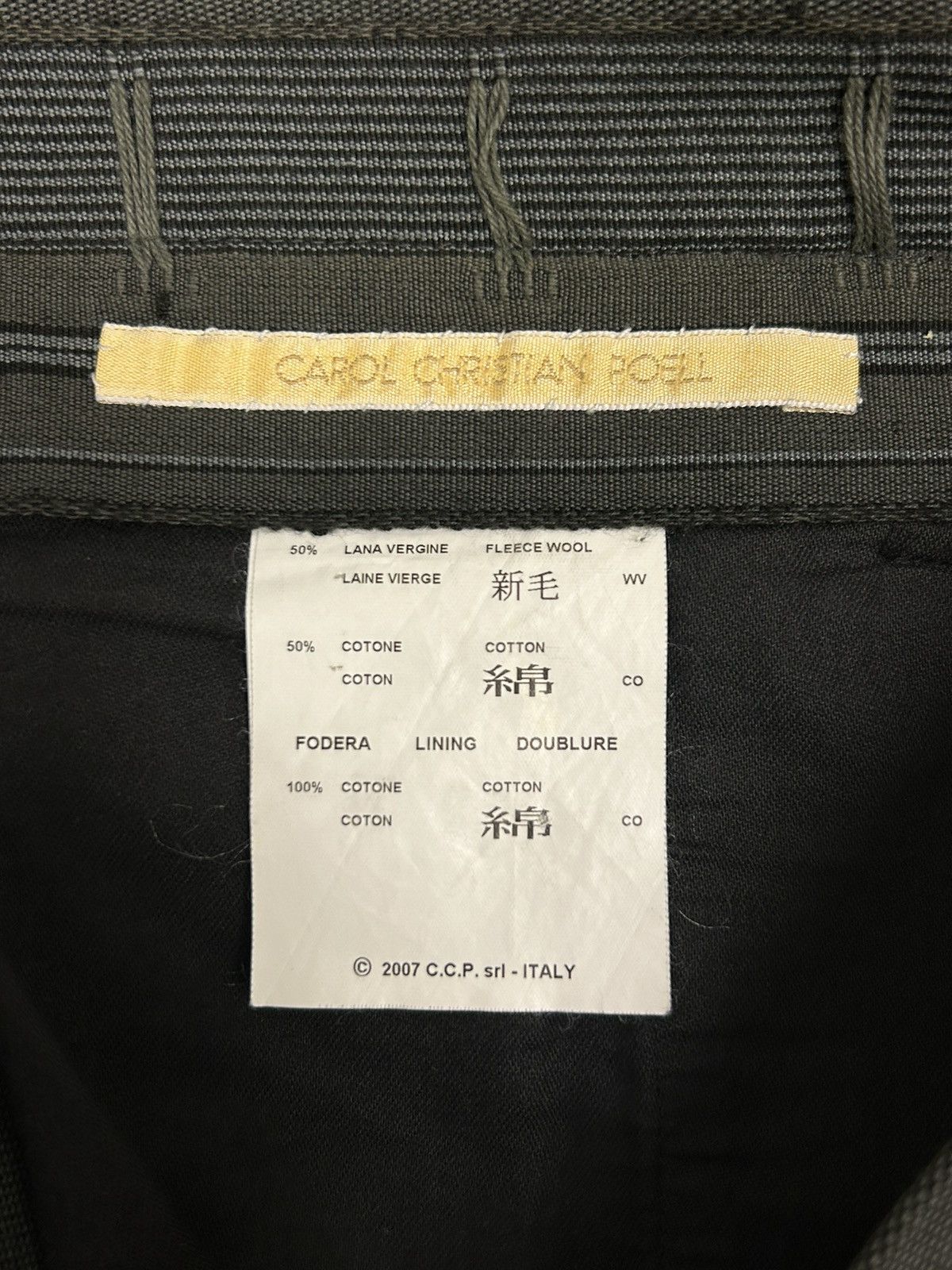 Carol Christian Poell 2007 J Leg Cut Distressed Cotton Wool Trousers Size US 32 / EU 48 - 8 Thumbnail