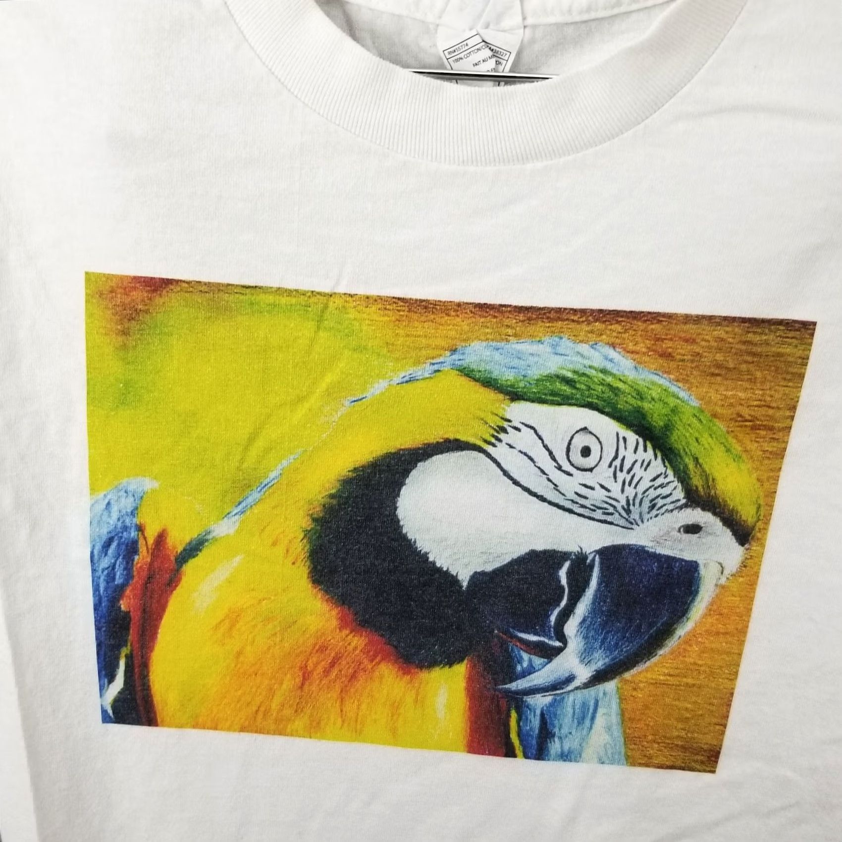 Vintage Vintage Parrot Shirt Men M White Logo Tee Animals Bird T-Shirt 2000s Mens Size US M / EU 48-50 / 2 - 2 Thumbnail