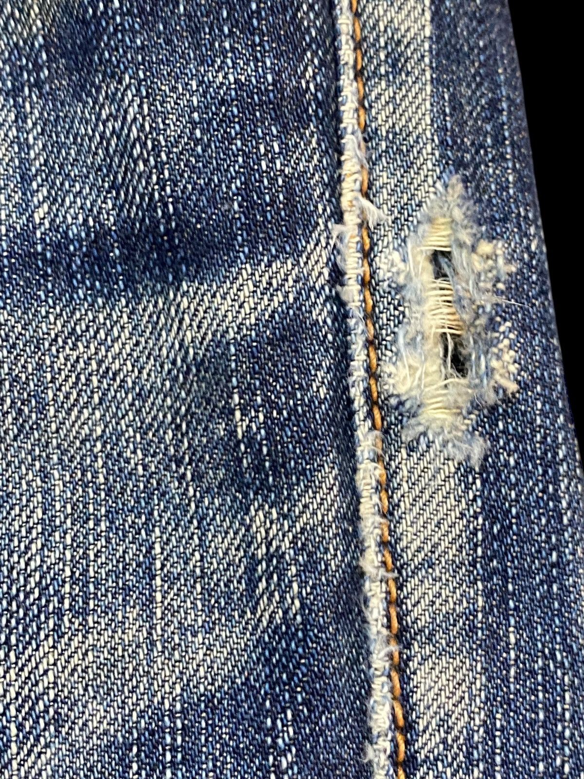 Edwin Vintage Edwin Blue Wash Distressed Flare Jeans Size 35" - 15 Thumbnail