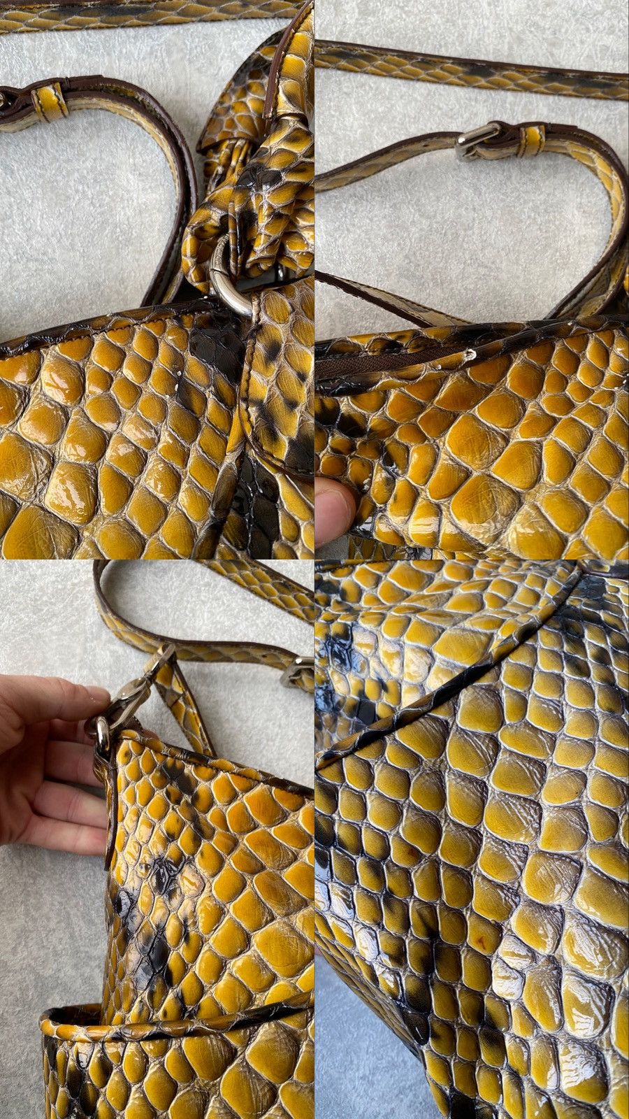 Giorgio Armani Giorgio Armani Python Style Calfskin Shoulder Travel Bag Size ONE SIZE - 15 Thumbnail