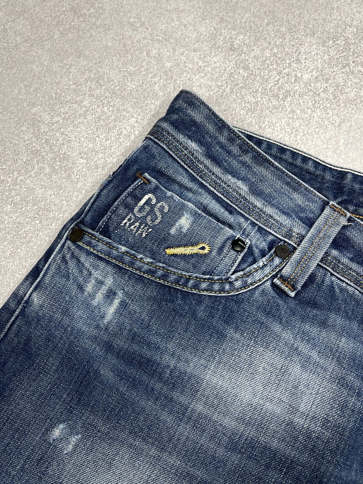 G-Star Vintage G Star Raw Attacc Low Denim Jeans Blue Y2K Size US 33 - 10 Thumbnail