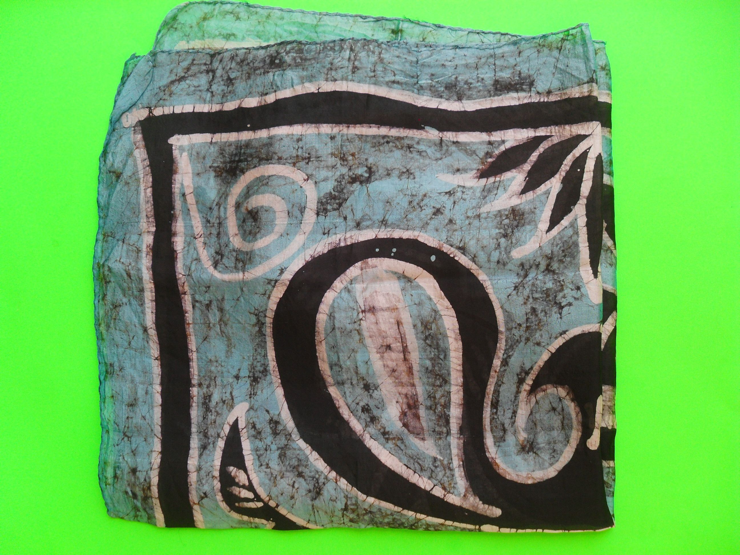 Other 100% Silk scarf, handmade on the theme of Plastic Art. Size ONE SIZE - 2 Thumbnail