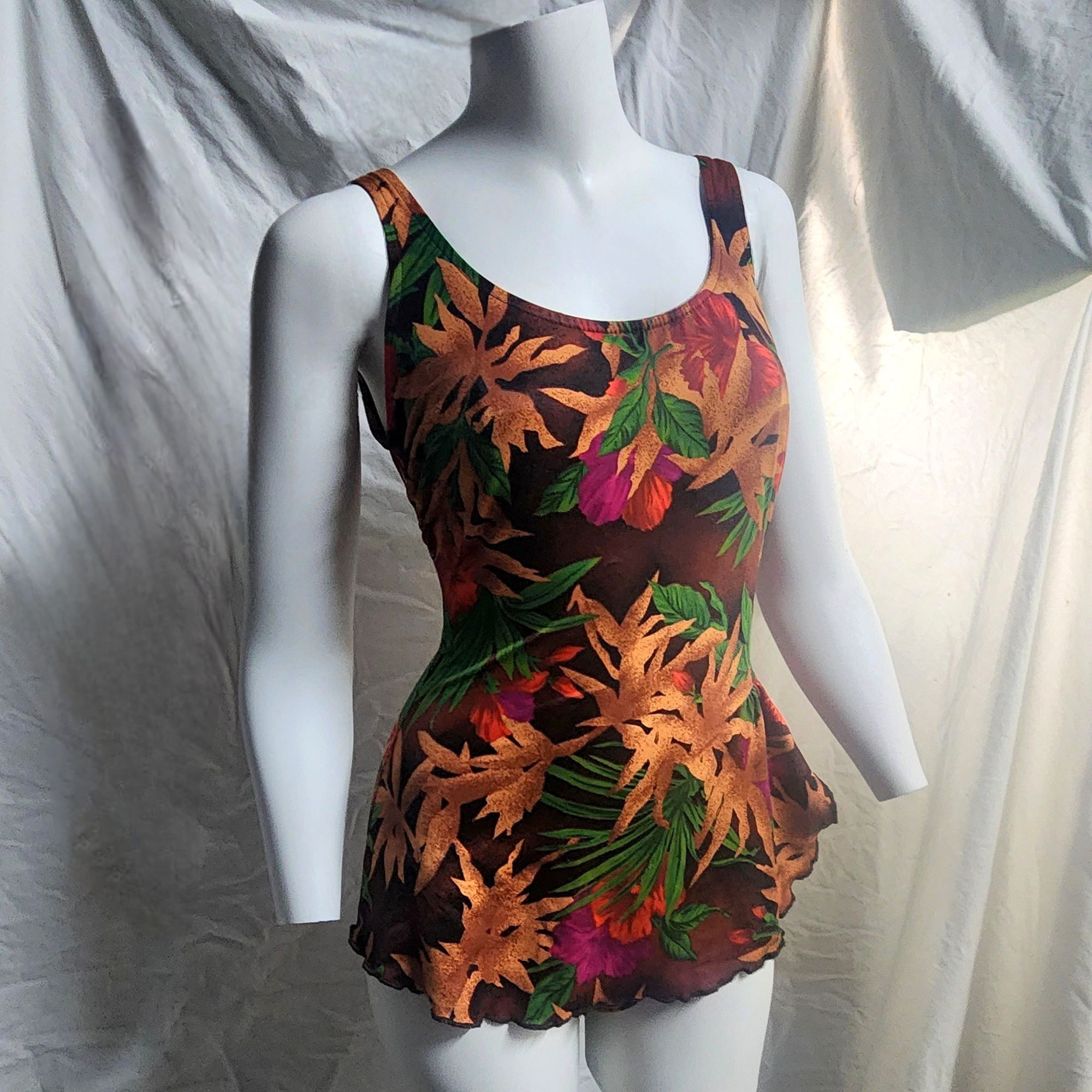 Jantzen Vintage Jantzen Swimsuit One Piece Tropical Skirt Retro Pinu Size XS / US 0-2 / IT 36-38 - 3 Thumbnail