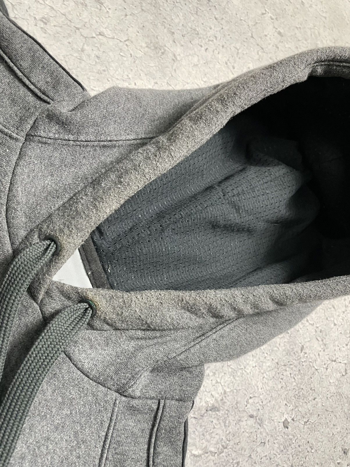 Nike × Vintage Vintage Baggy Nike Big Swoosh Drill Hoodie Y2K Grey Size US M / EU 48-50 / 2 - 8 Thumbnail