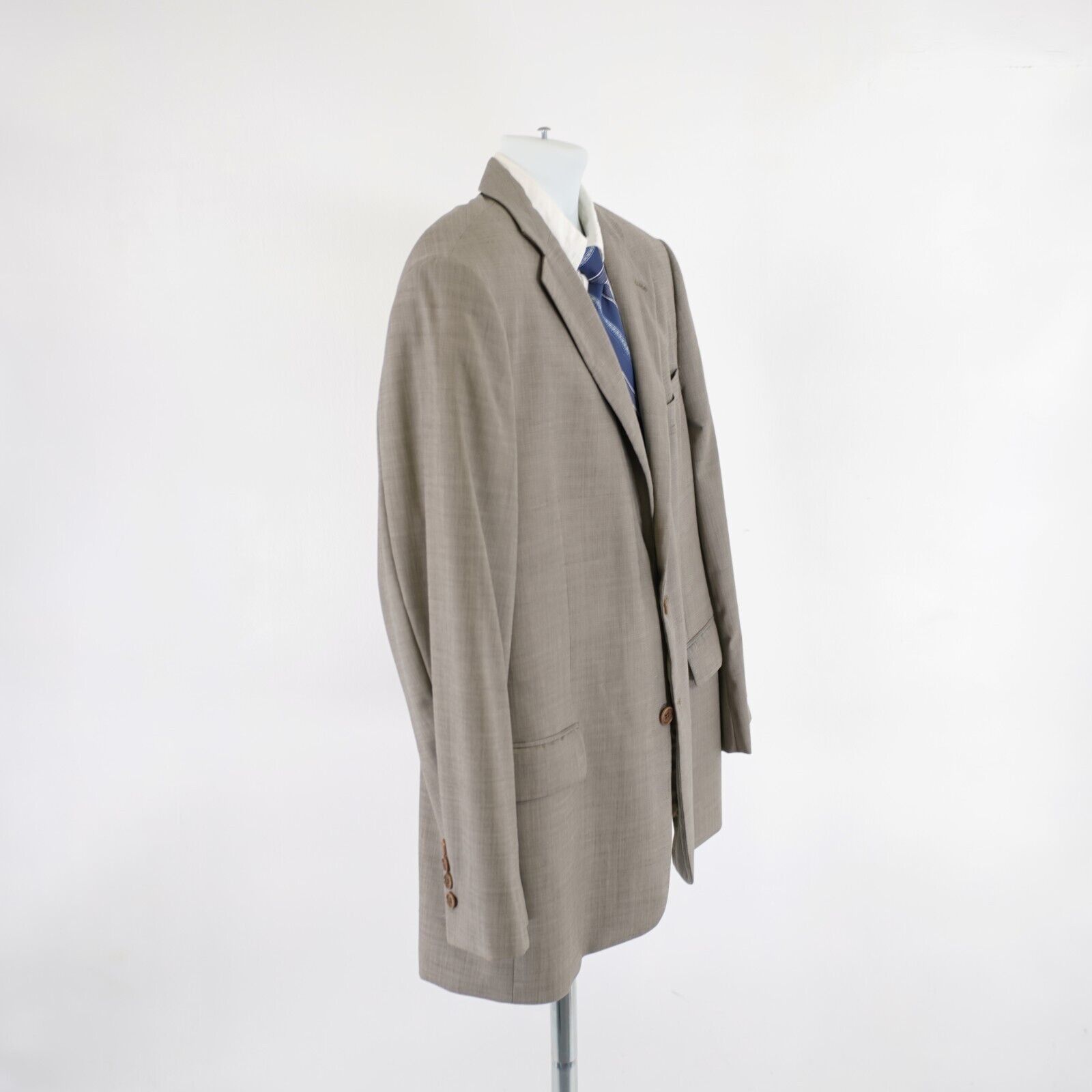 Brooks Brothers DAMAGED Brooks Brothers 346 Stretch Wool Beige Sharkskin 44R Size 44R - 7 Thumbnail