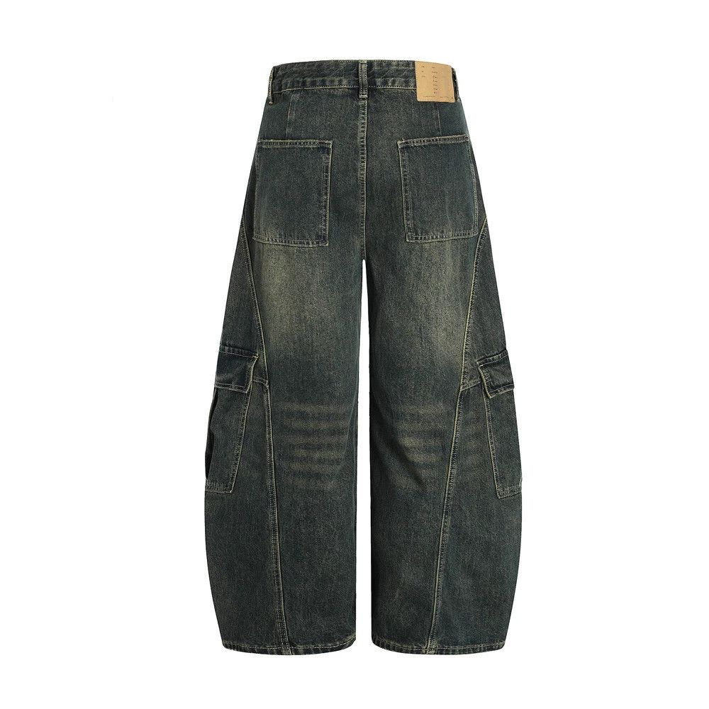 Vintage Men's heavy duty distressed punk washed cargo scimitar jeans Size US 32 / EU 48 - 2 Thumbnail