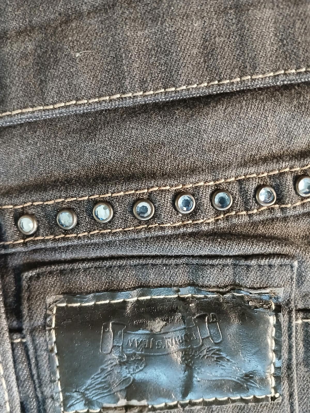 Robins Jeans ROBIN'S JEAN 32"x32" Blak Garbot Women's Angel Wings NWT Size 32" / US 10 / IT 46 - 7 Thumbnail