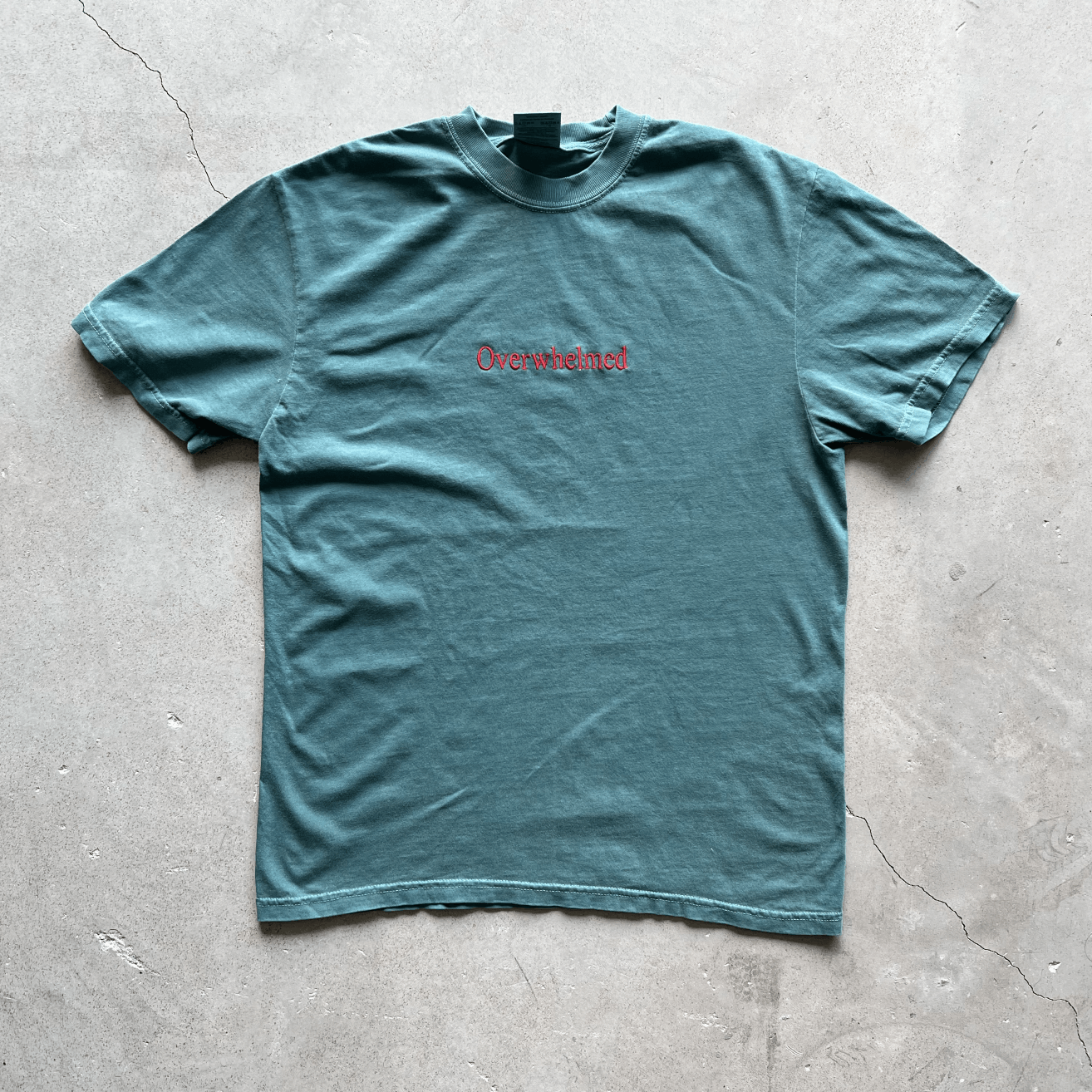 Prolific Overwhelmed 100% Cotton Tshirt Embroidered Size US M / EU 48-50 / 2 - 3 Thumbnail