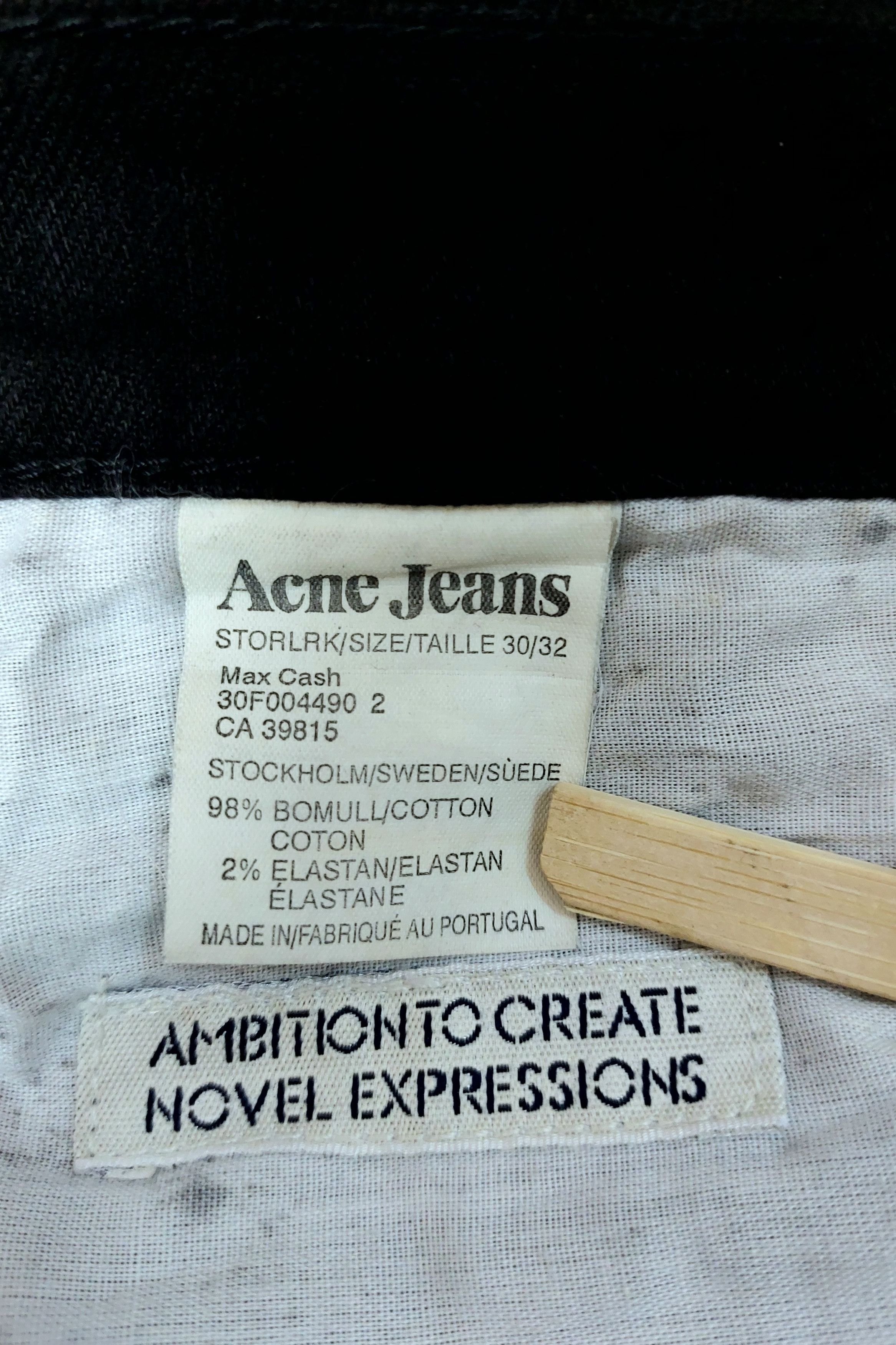 Acne Studios Acne Jeans Max Cash Black Slim Denim Size US 29 - 17 Thumbnail
