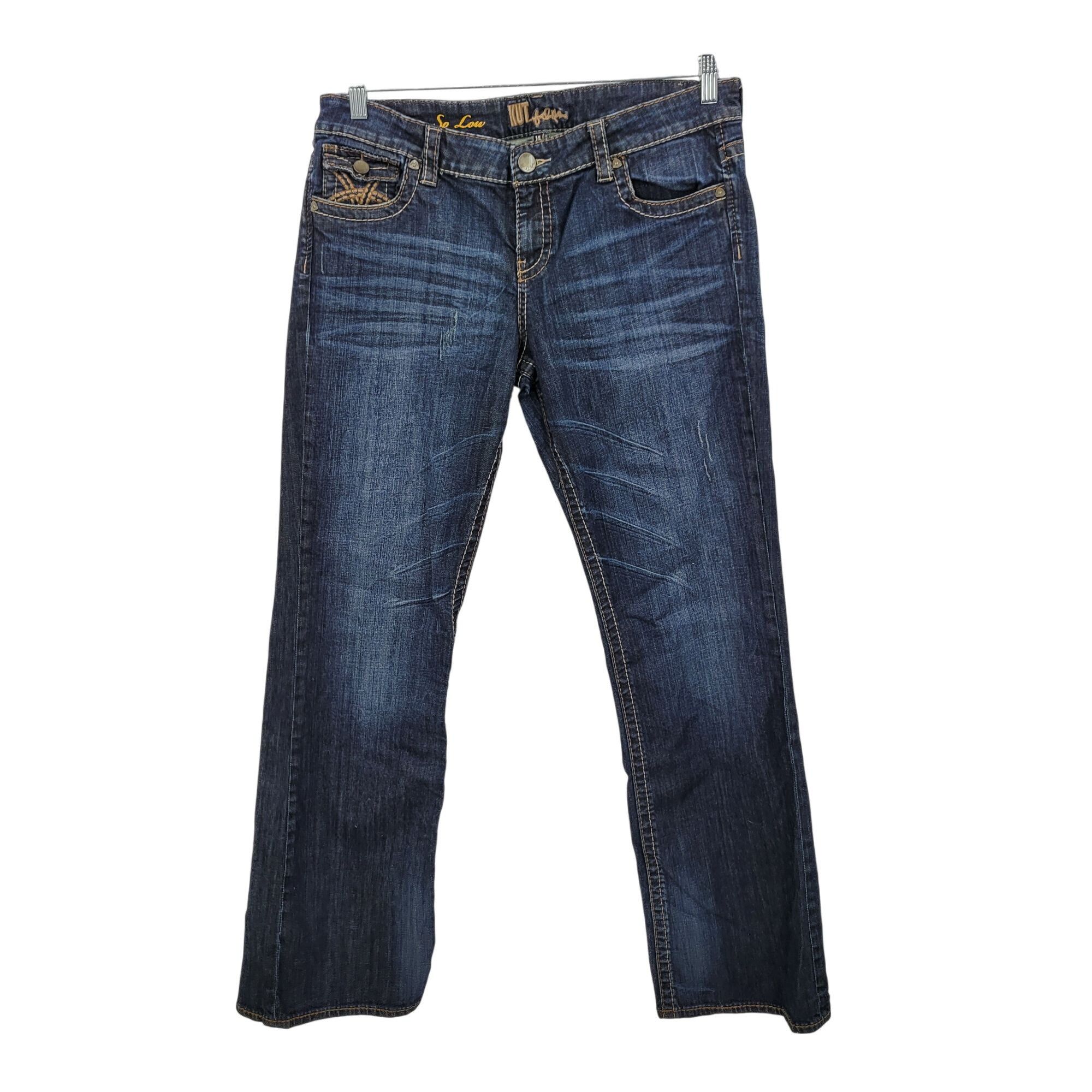 Other Kut From The Kloth Womens So Low Jeans Sz14 Dark Wash Bootcu Size 36" / US 14 / IT 50 - 1 Thumbnail