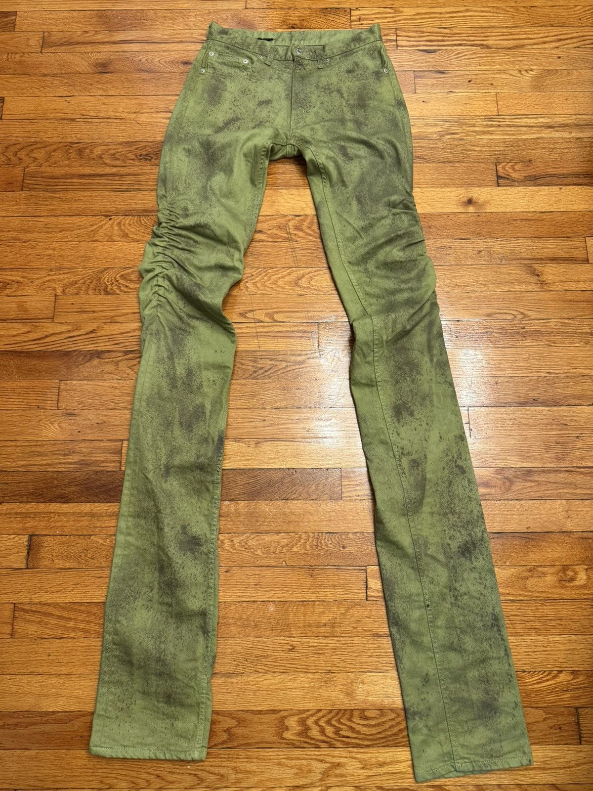 Vlone Tie Dye Stacked Denim Green Splatter Size Small