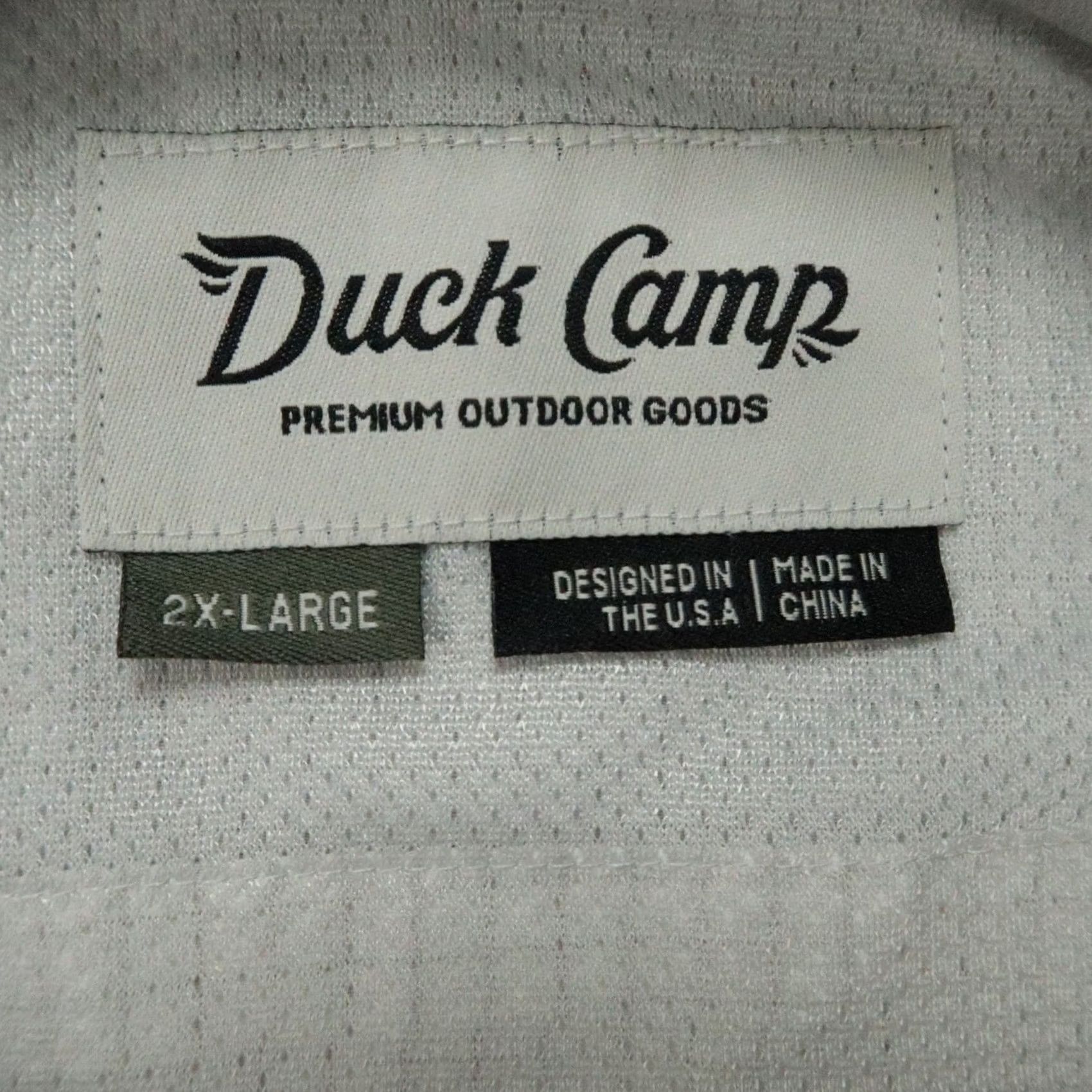 Vintage Duck Camp Shirt Mens 2XL White Check Long Sleeve Button-Up Pockets Casual Travel Outdoors Size US XXL / EU 58 / 5 - 7 Thumbnail