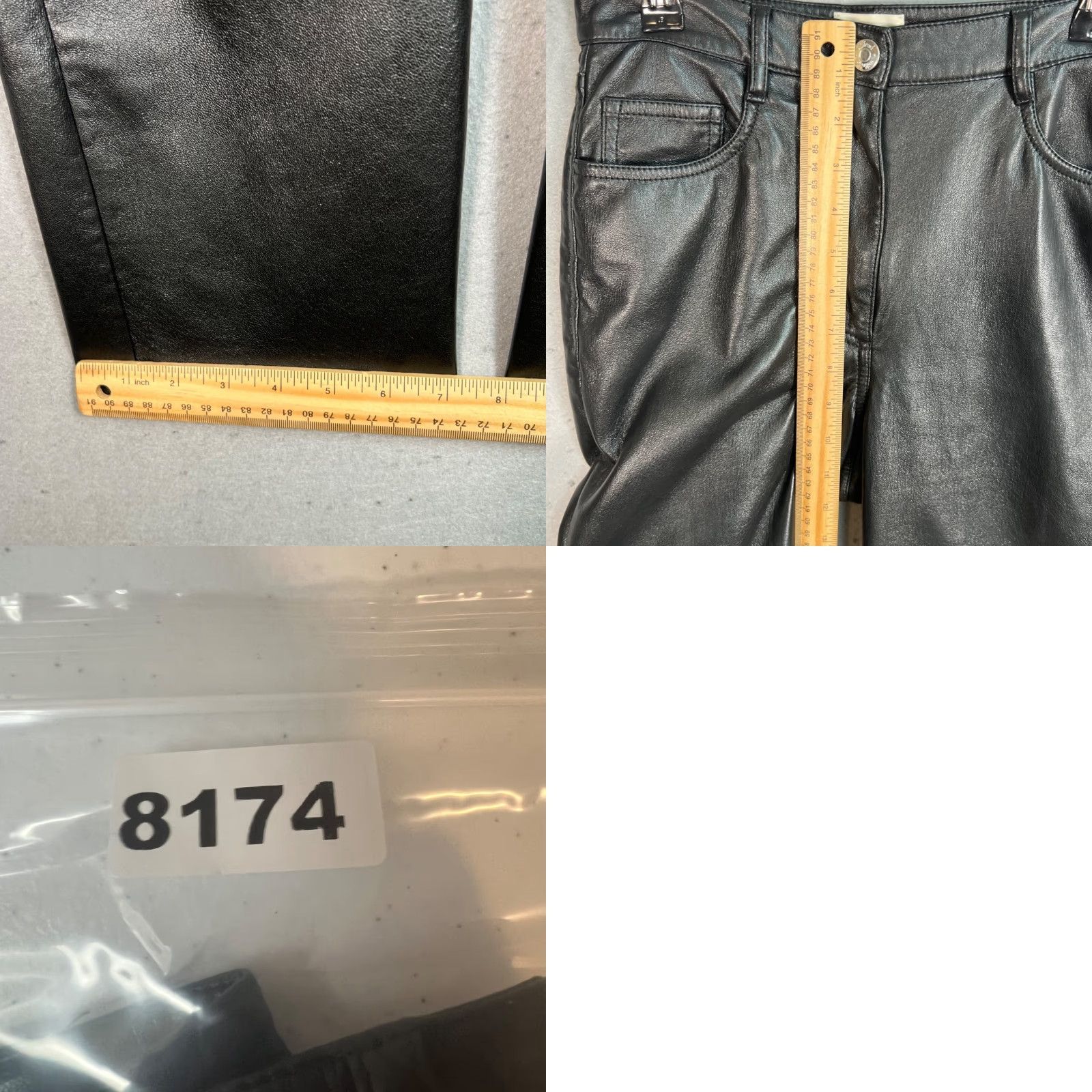 Vintage Wilfred Faux Leather Black High-Waisted Straight-Leg Pants Womens Size 2 Size 26" / US 2 / IT 38 - 8 Thumbnail