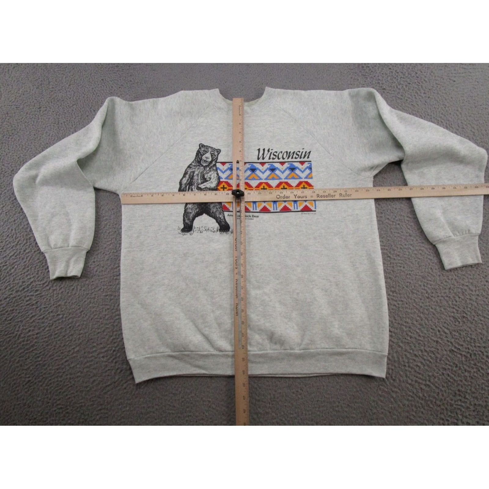 Fruit Of The Loom VTG 80s Wisconsin Black Bear Graphic Raglan Sleeve Crewneck Sweatshirt XL Gray Fruit of the Loom Men Sweatshirt Crew Neck Long Sleeve Size US XL / EU 56 / 4 - 6 Thumbnail