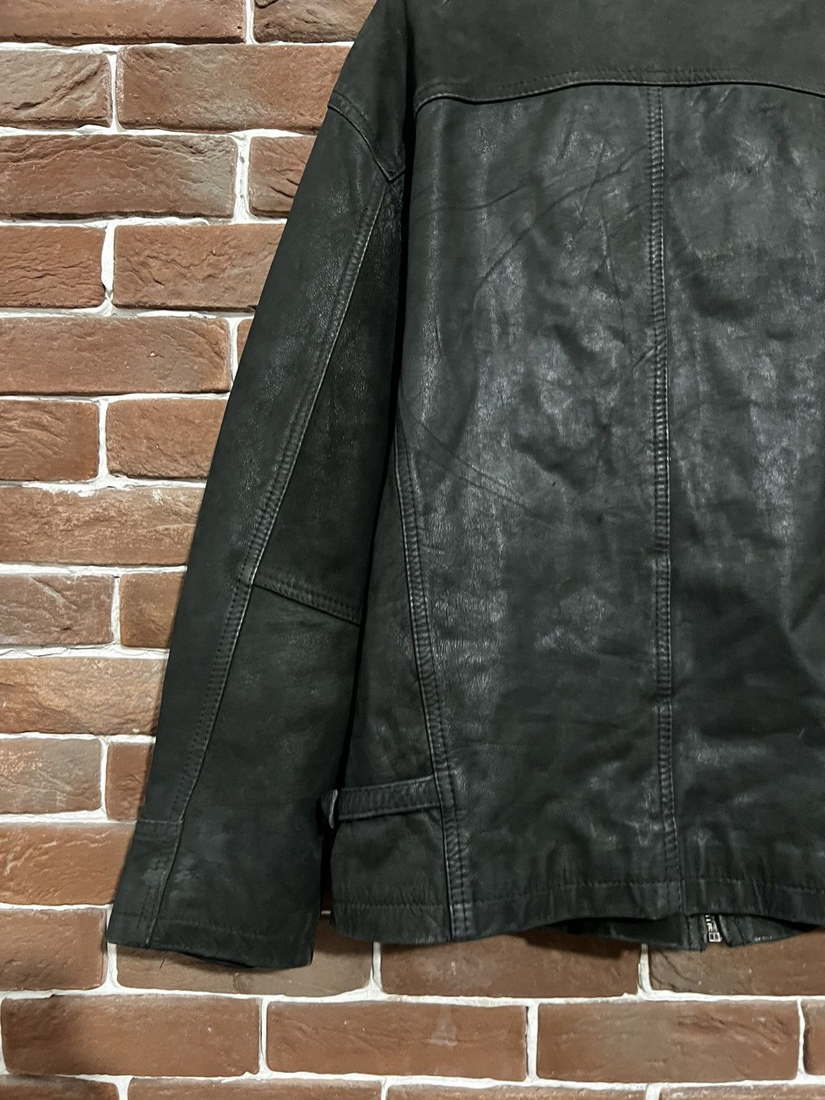 Vintage Rare Vintage Genuine Leather Boxy Cropped Jacket 90s Metal Size US L / EU 52-54 / 3 - 7 Thumbnail