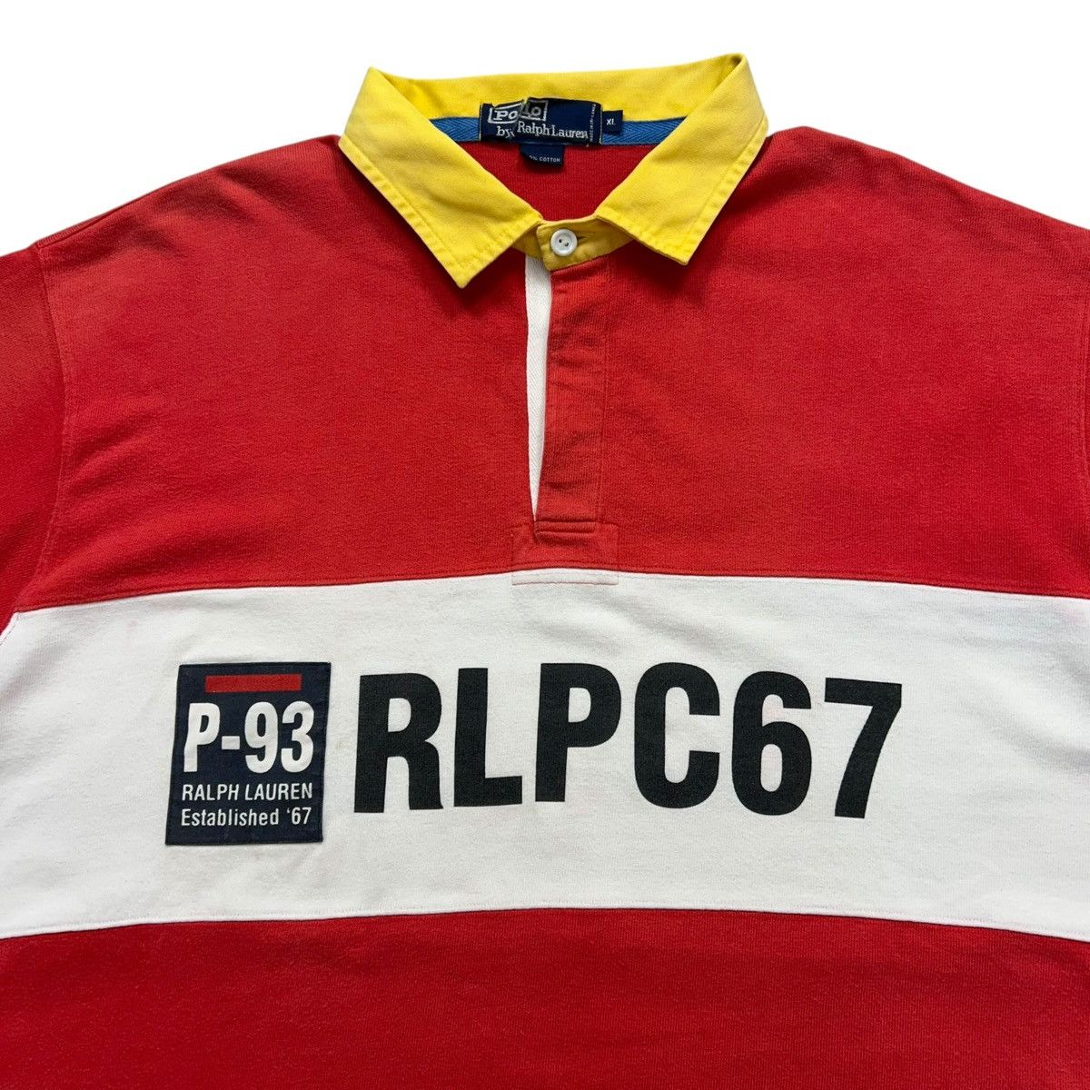 Polo Ralph Lauren VTG 90s POLO P-93 RLPC67 POLO SHIRT SHORT SLEEVE SIZE XL RED Size US XL / EU 56 / 4 - 2 Thumbnail