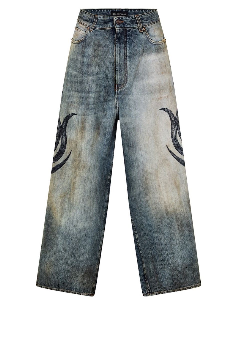 Balenciaga 🔥SUPER RARE🔥Balenciaga Tattoo Baggy Jeans Size US 32 / EU 48 - 1 Thumbnail