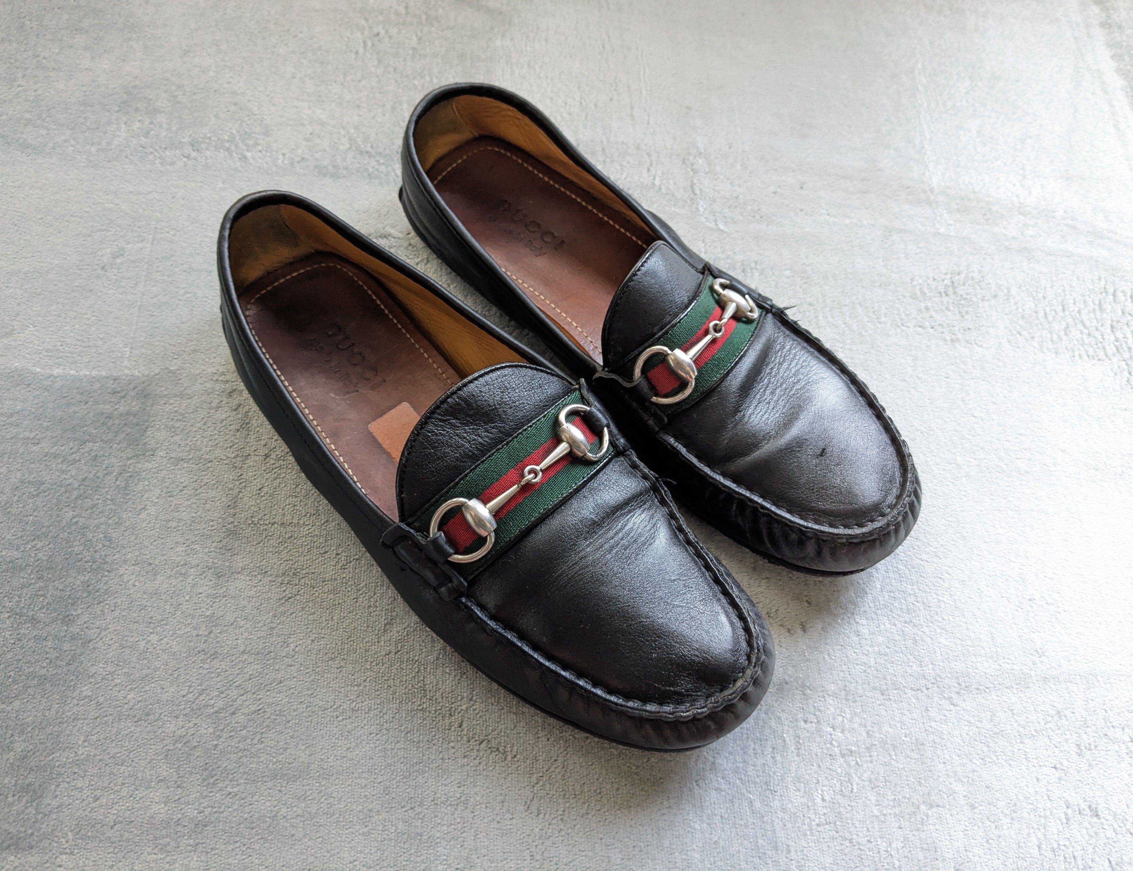 Gucci Gucci Horsebit Driving Loafers Black Leather 9.5 Italy Size US 9.5 / EU 42-43 - 1 Thumbnail