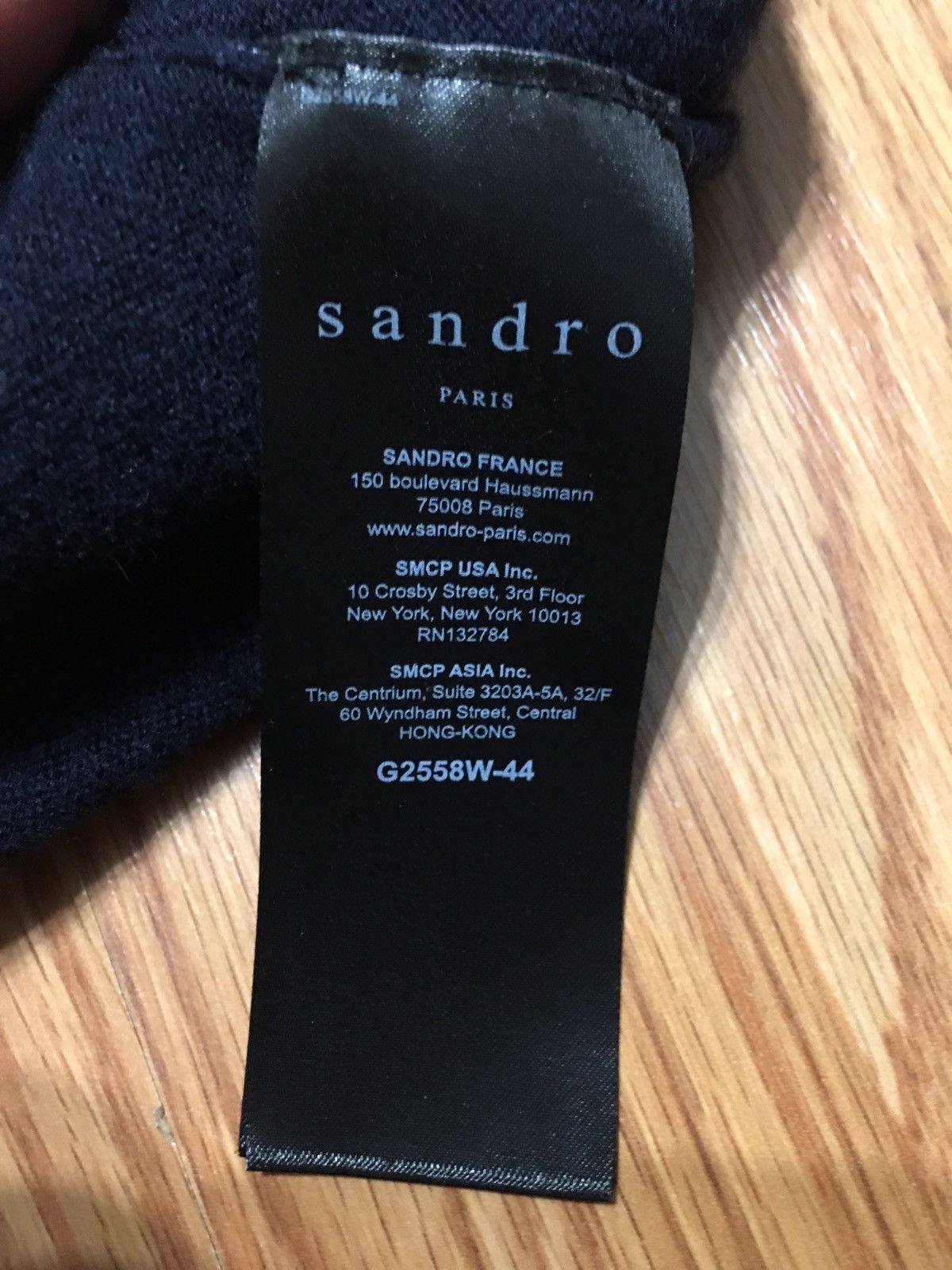 Sandro Sandro Navy Dark Blue Striped Trim Wool Cardigan Size US XL / EU 56 / 4 - 5 Thumbnail