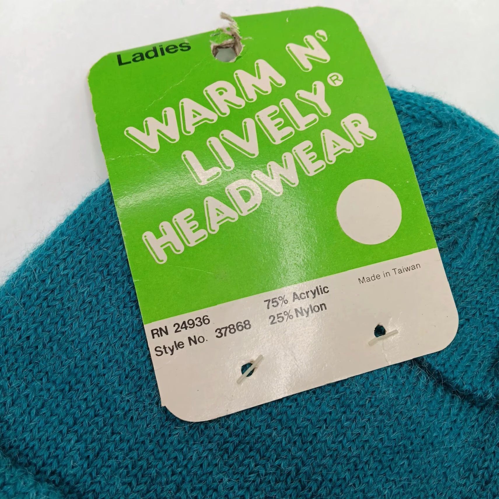 Vintage VINTAGE Warm N' Lively Beanie Knit Hat One Size Blue Acrylic Nylon Casual Womens Size ONE SIZE - 4 Thumbnail