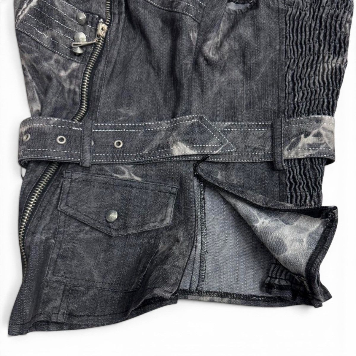 Other Asymmetrical Zip Belted Cargo Corset Top Stonewashed Grey Size S / US 4 / IT 40 - 3 Thumbnail