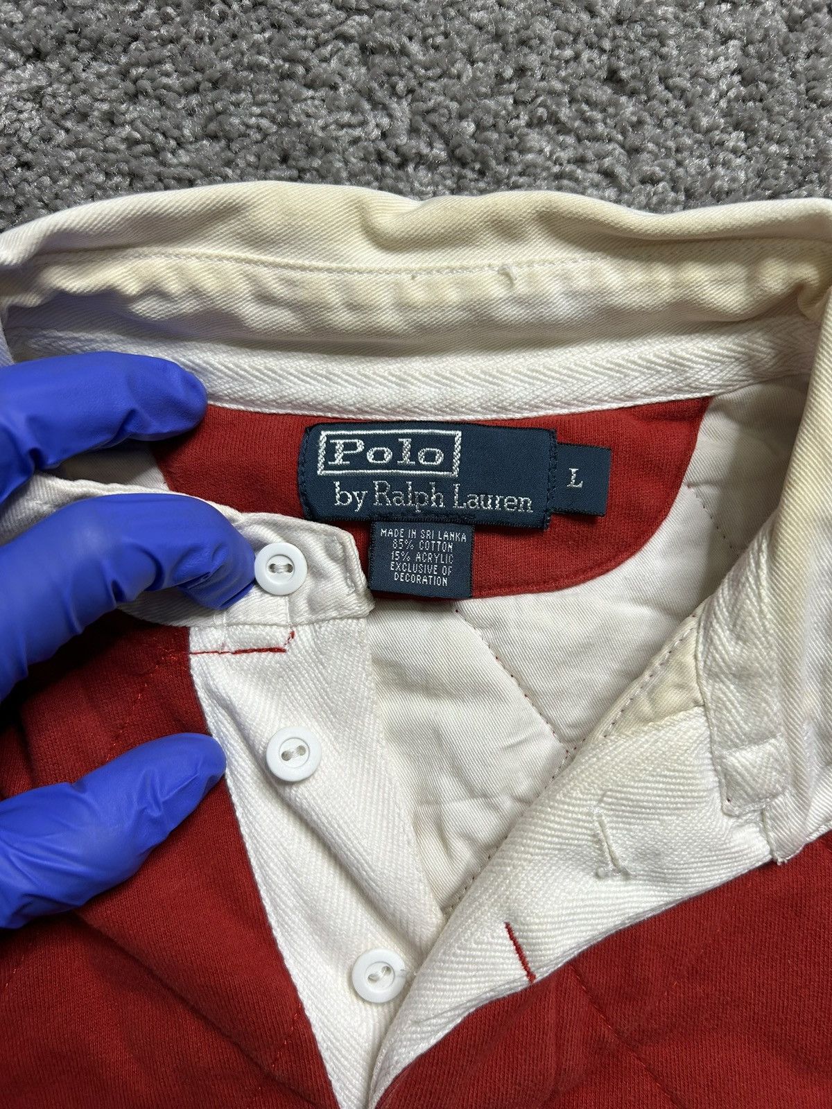 Polo Ralph Lauren Vintage 90s Polo Ralph Lauren Rugby Quilted Padded Long Red Size US L / EU 52-54 / 3 - 3 Thumbnail