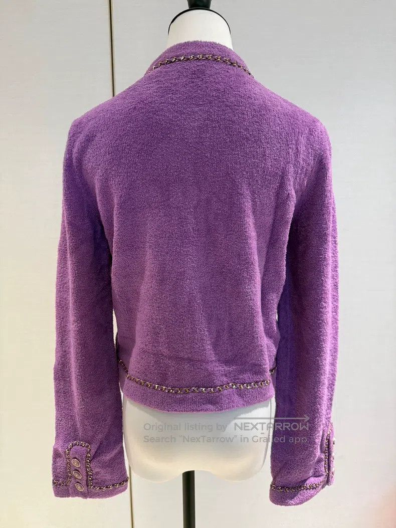 Chanel Chanel 2020 Station Series Purple Towel Chain Cardigan coa Size XS / US 0-2 / IT 36-38 - 2 Thumbnail